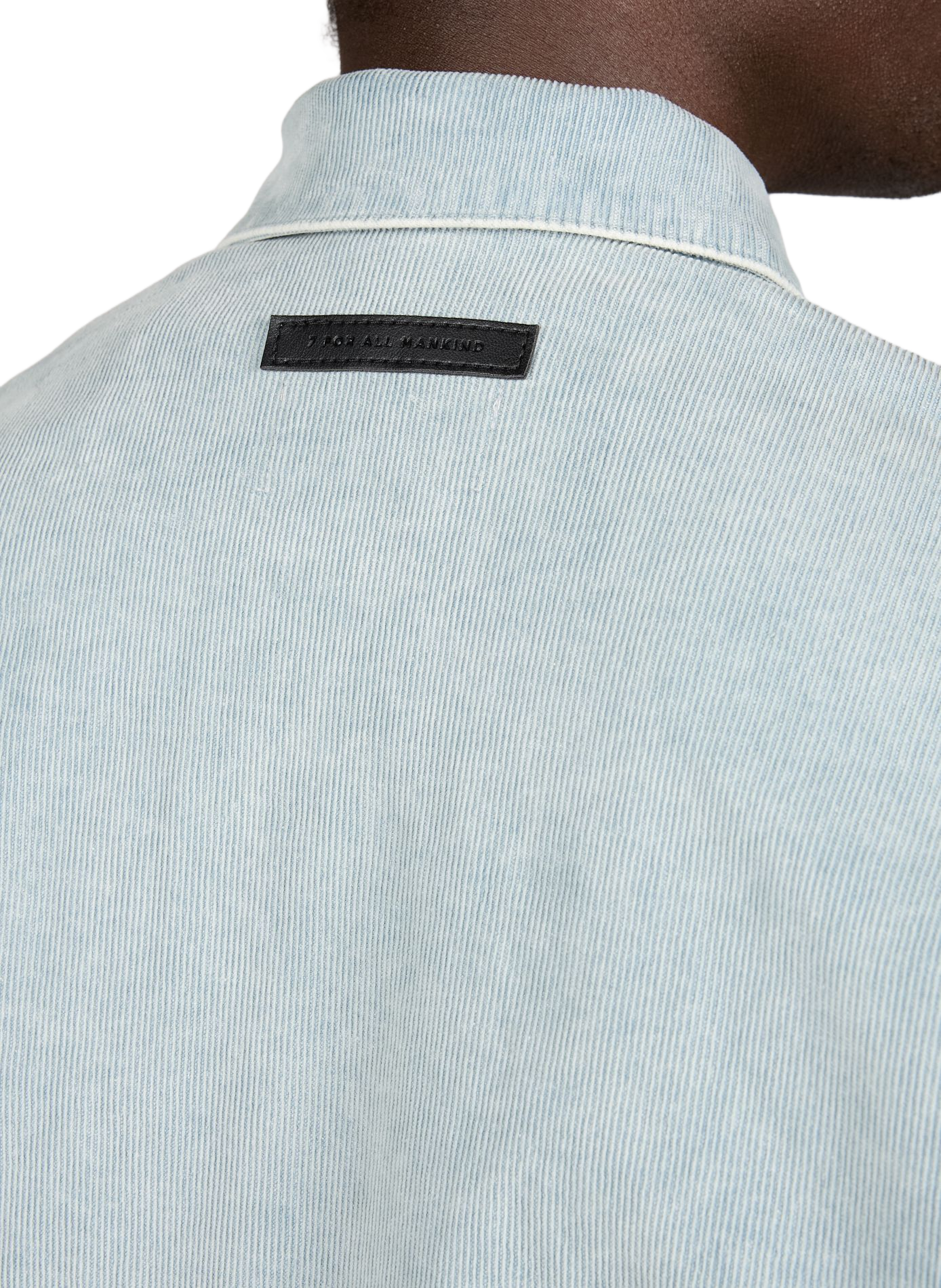 Chemise droite velours côtelé en coton mélangé 7 FOR ALL MANKIND Bleu