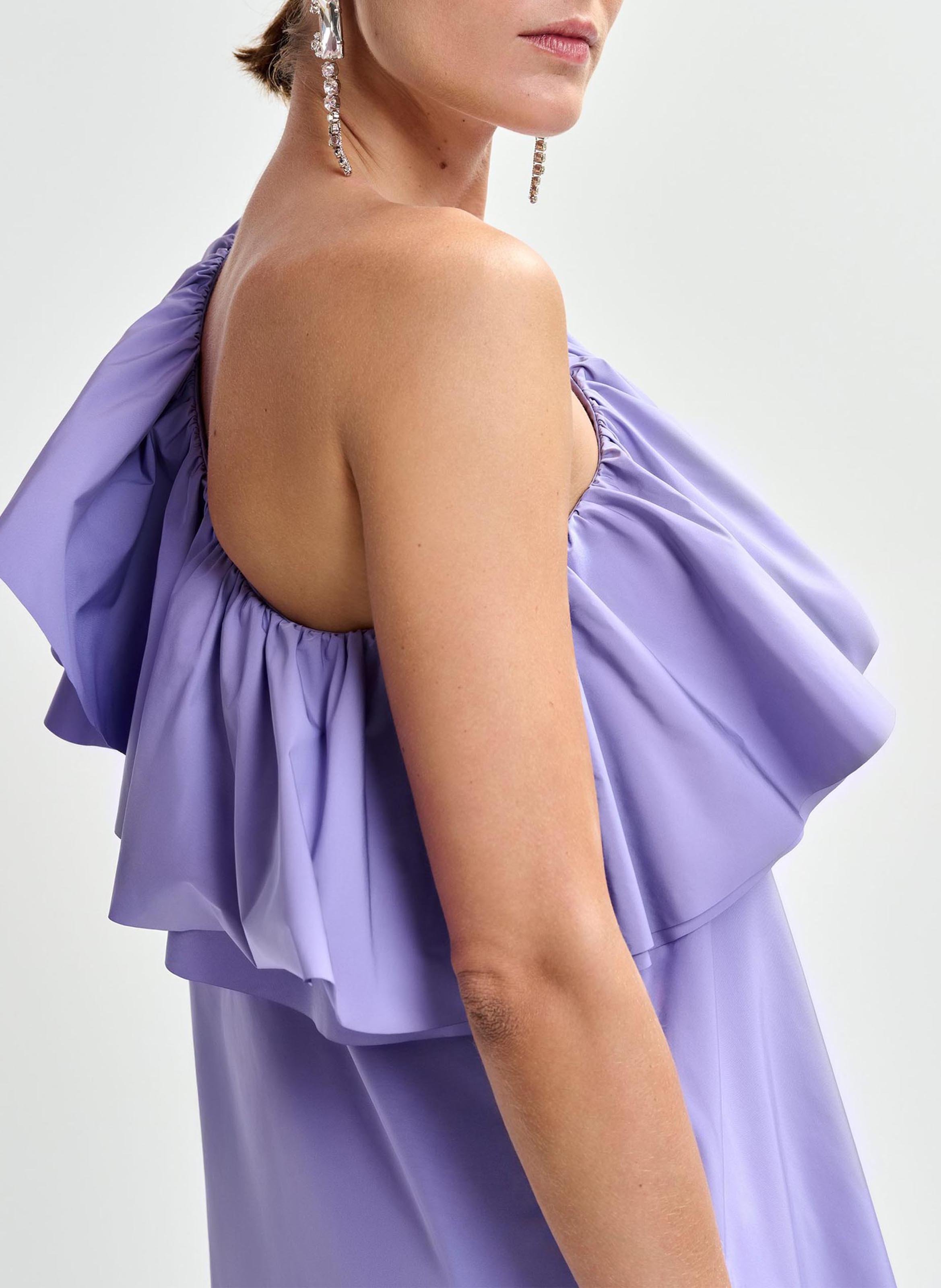 Robe courte col asymétrique juicer Violet