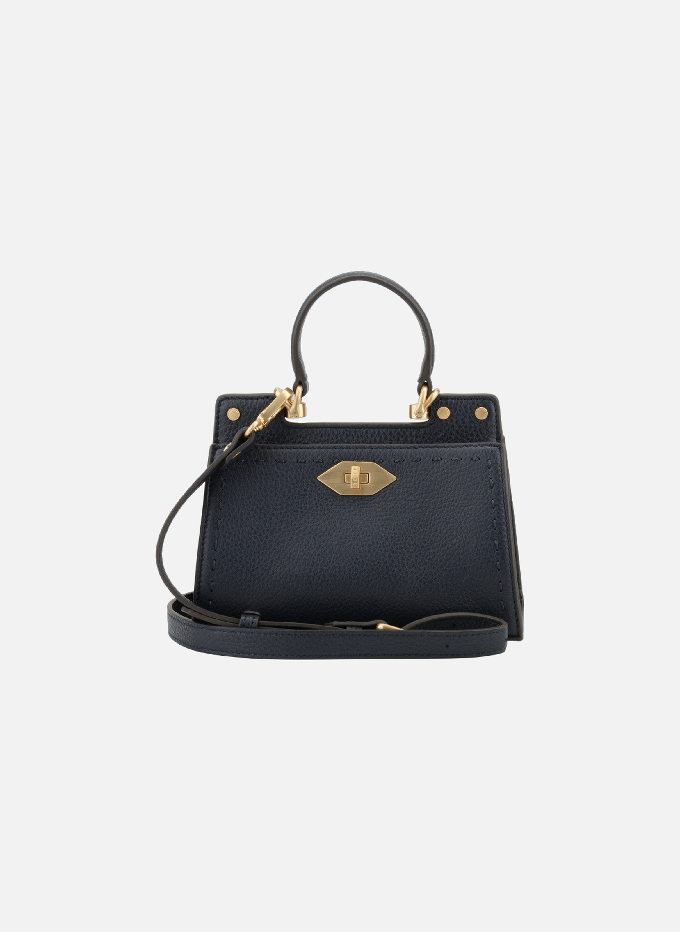 Trianon | sac à main micro en cuir de vachette POURCHET Bleu