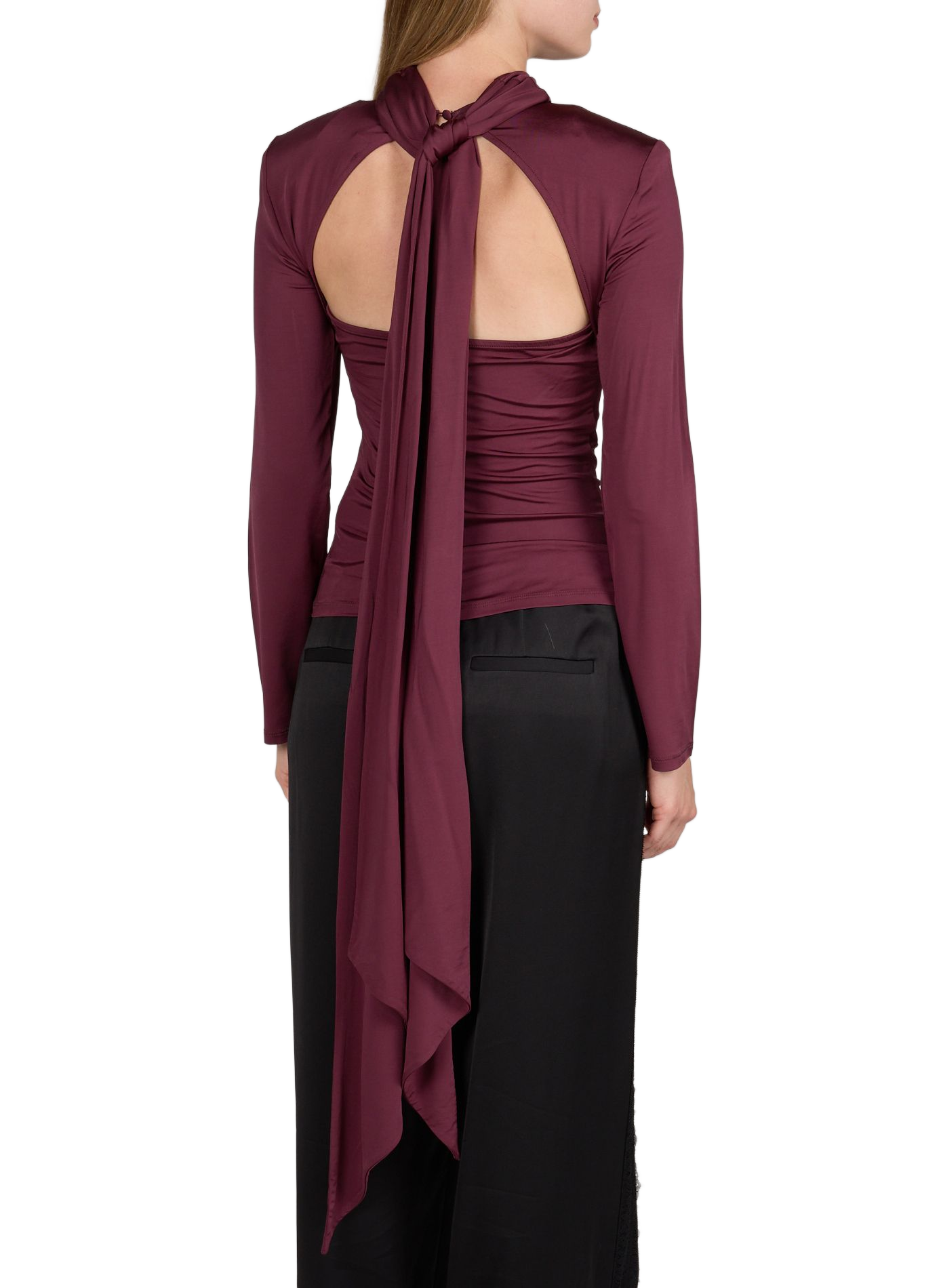 Satin straight top ROTATE Red