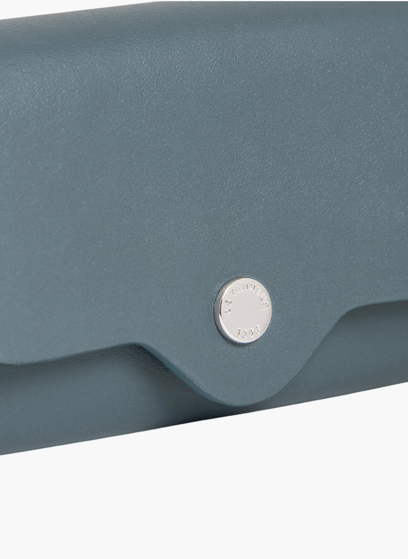 Porte monnaie sans couture en cuir lisse LE TANNEUR Bleu