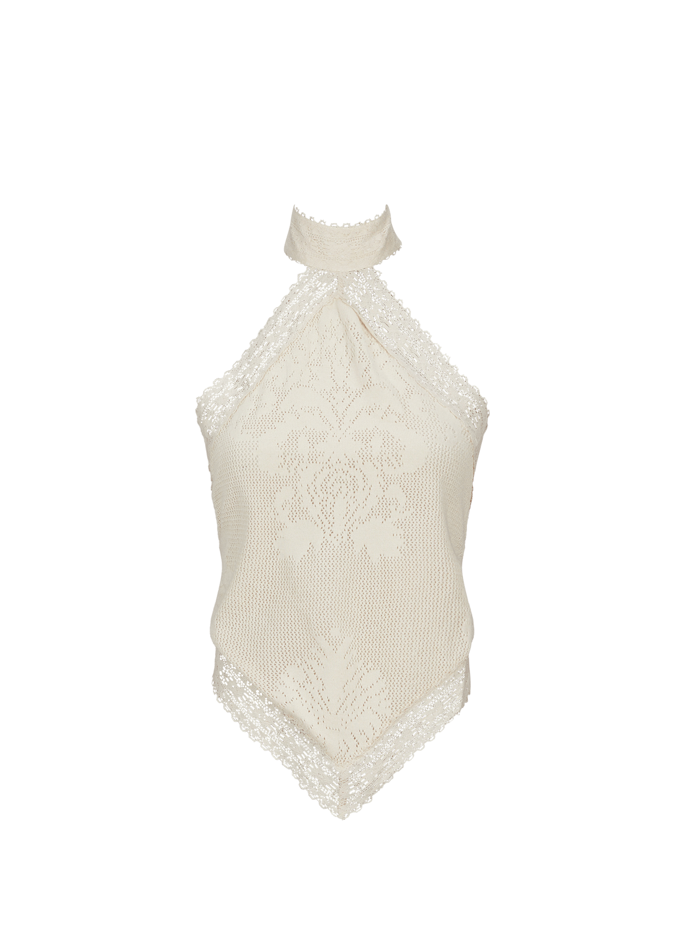 Sleeveless Crochet Cotton Top TOPSHOP White