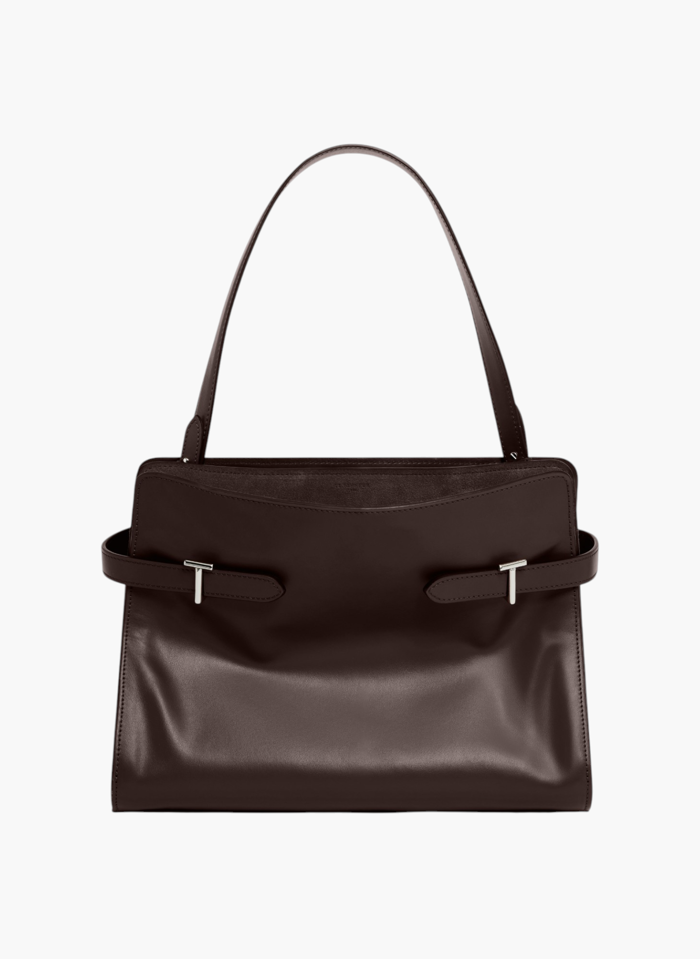Sac porté épaule grand modèle emie en cuir lisse et nubuck LE TANNEUR Marron