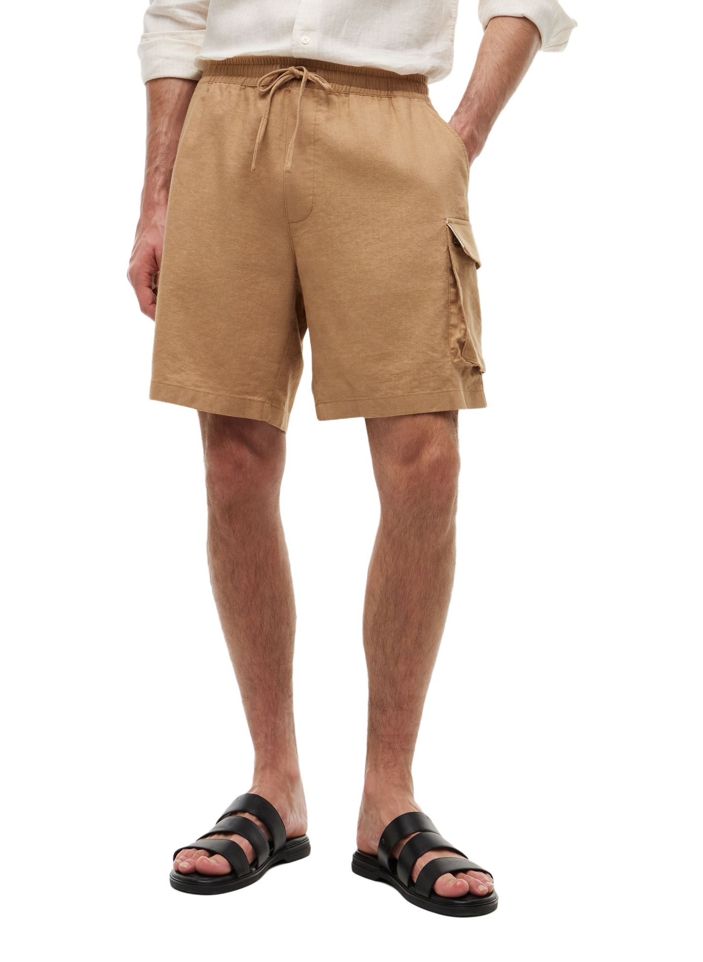 Short in blended linen TOMMY HILFIGER Brown