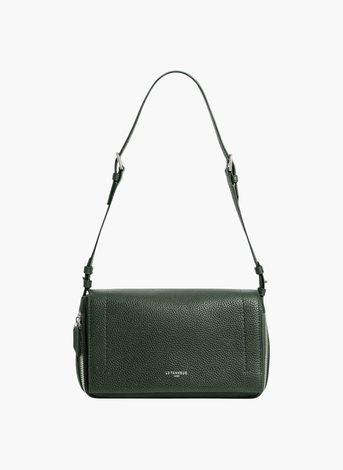 Petit sac bandoulière aurore en cuir grainé LE TANNEUR Vert