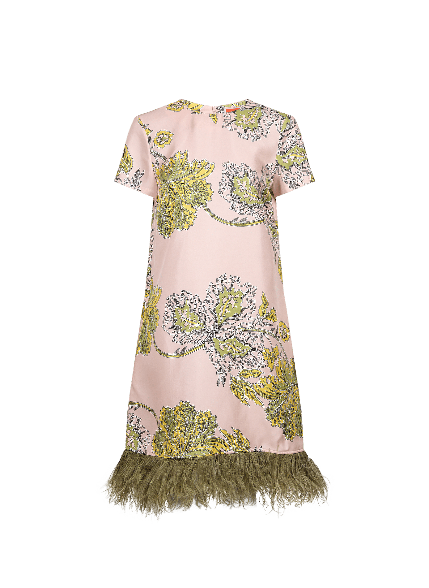 MINI SWING silk dress with feathers LA DOUBLEJ Pink