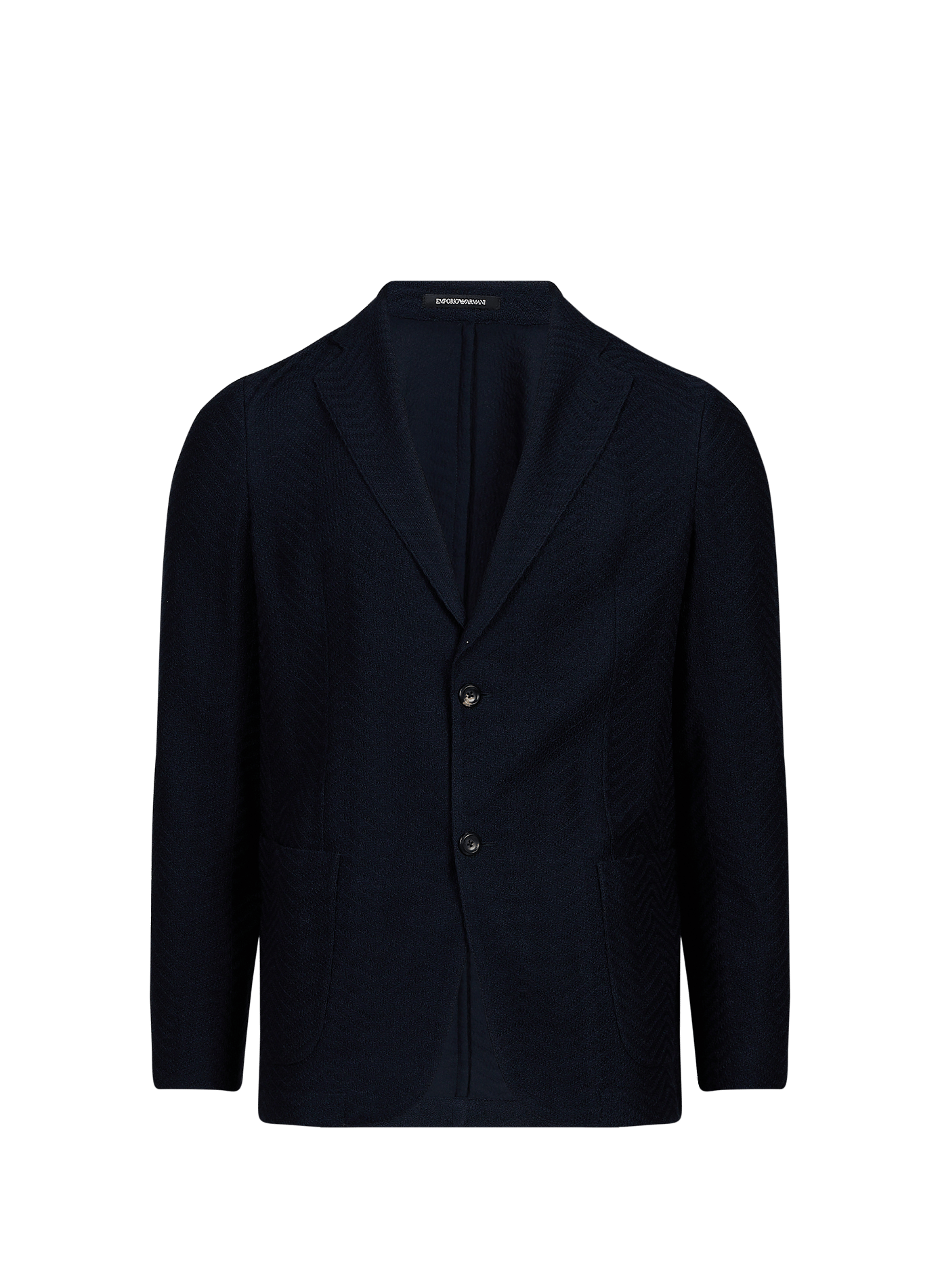Blazer droit en laine vierge EMPORIO ARMANI Bleu