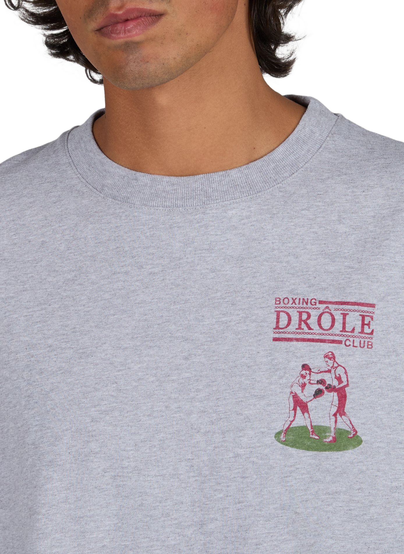 Oversize T-Shirt aus Baumwolle DROLE DE MONSIEUR Grau