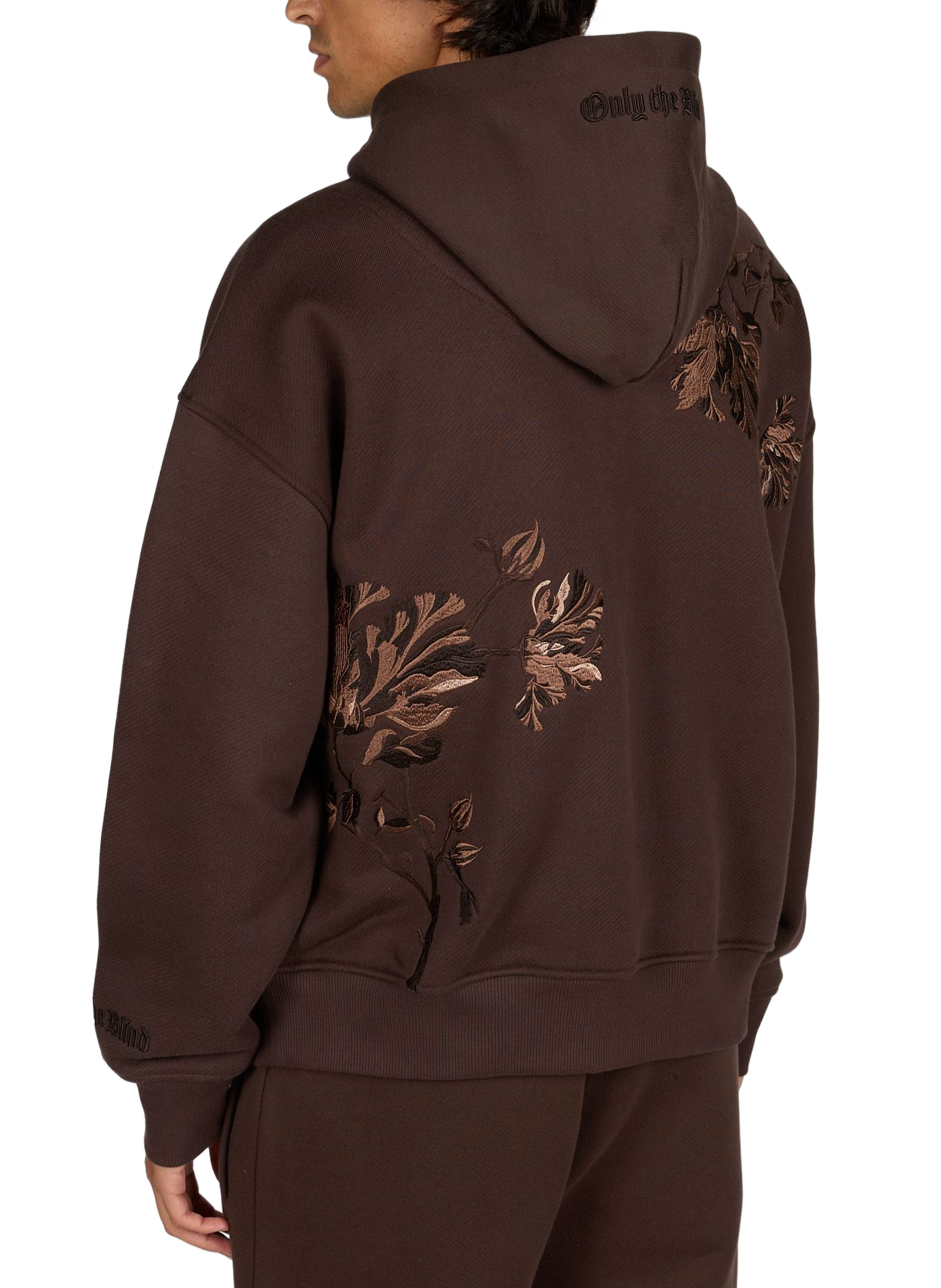 Oversized sweatshirt with embroidered details in cotton ONLY THE BLIND Brown