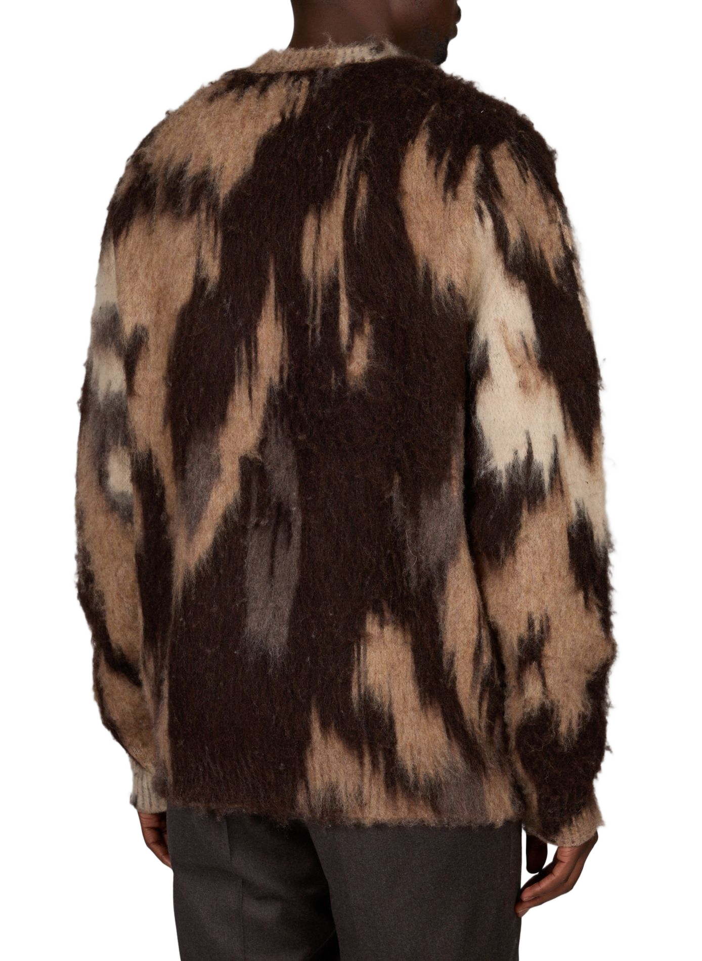 Gerade geschnittener flauschiger Pullover mit Muster LES DEUX Braun