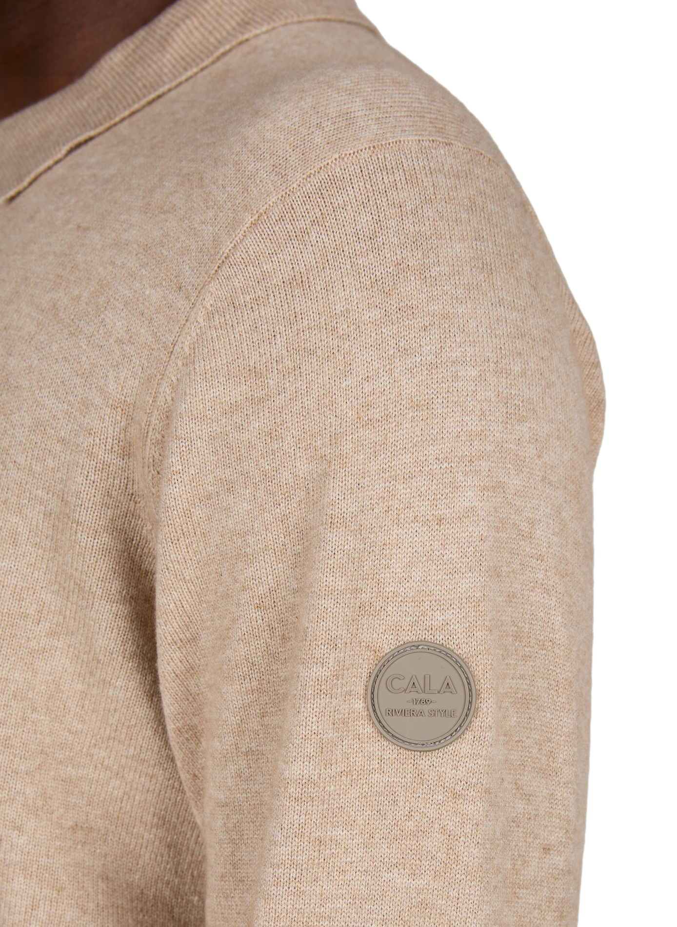 Straight wool blend polo neck sweater 1789 CALA Beige