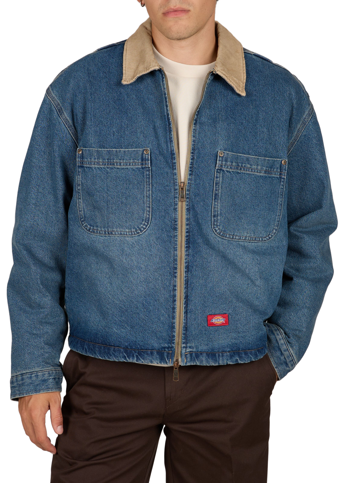 Rechte denim jas van katoen DICKIES Blauw