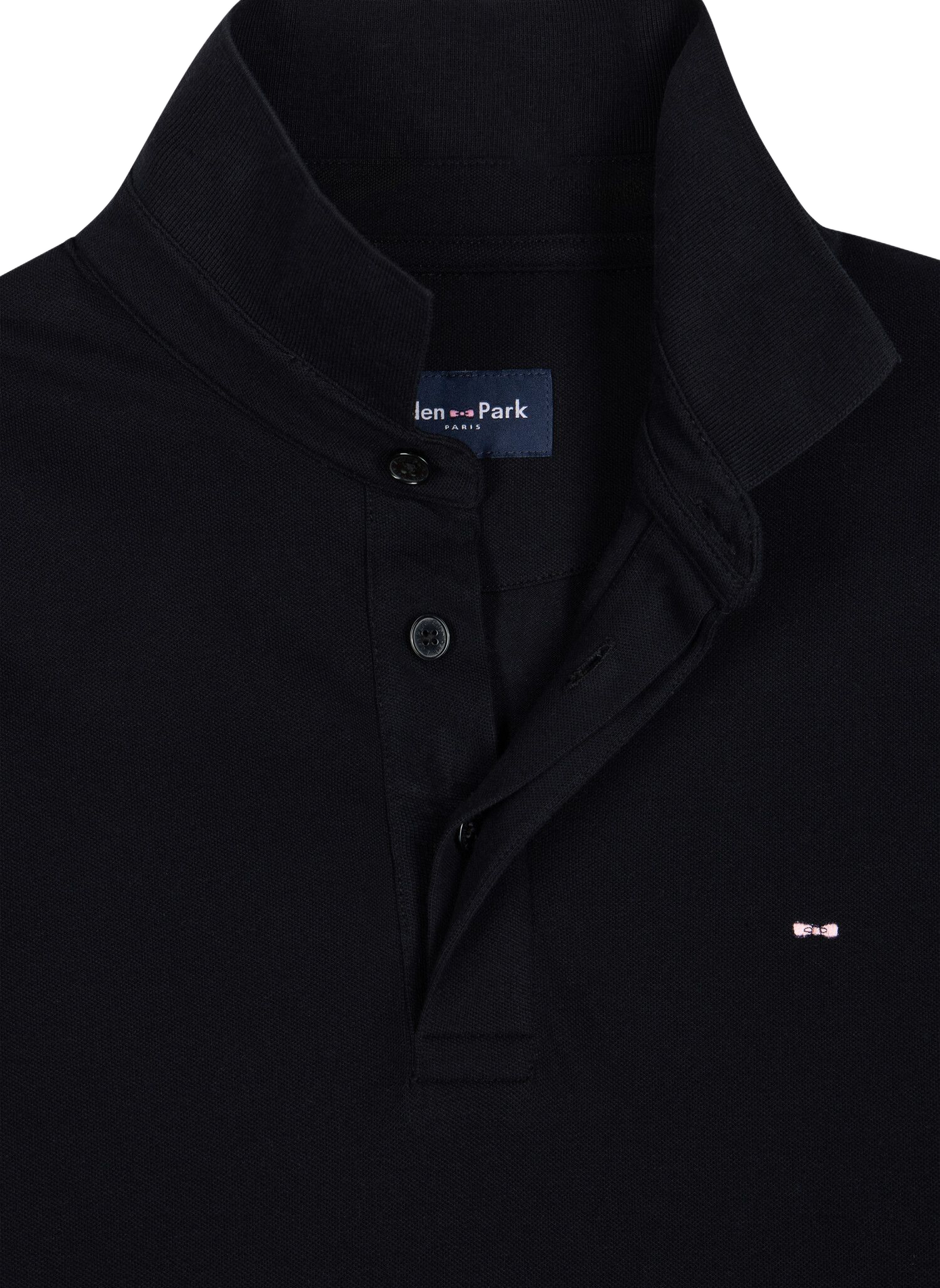 Polo manches longues en coton mélangé EDEN PARK Black