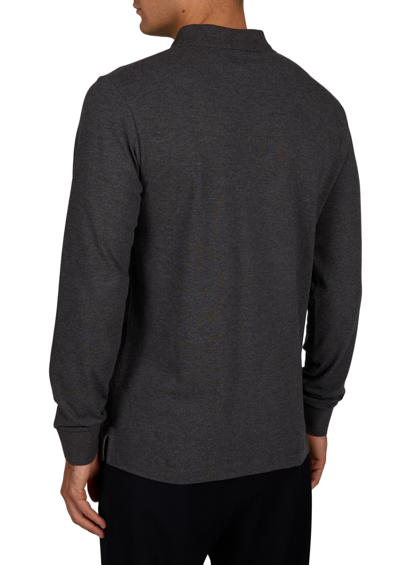 Polo manches longues en maille de coton HACKETT Gris