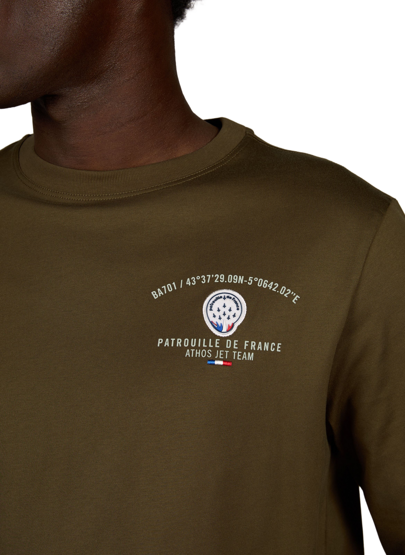 Cesar Olyh straight cotton T-shirt PATROUILLE DE FRANCE X REDSKINS Khaki