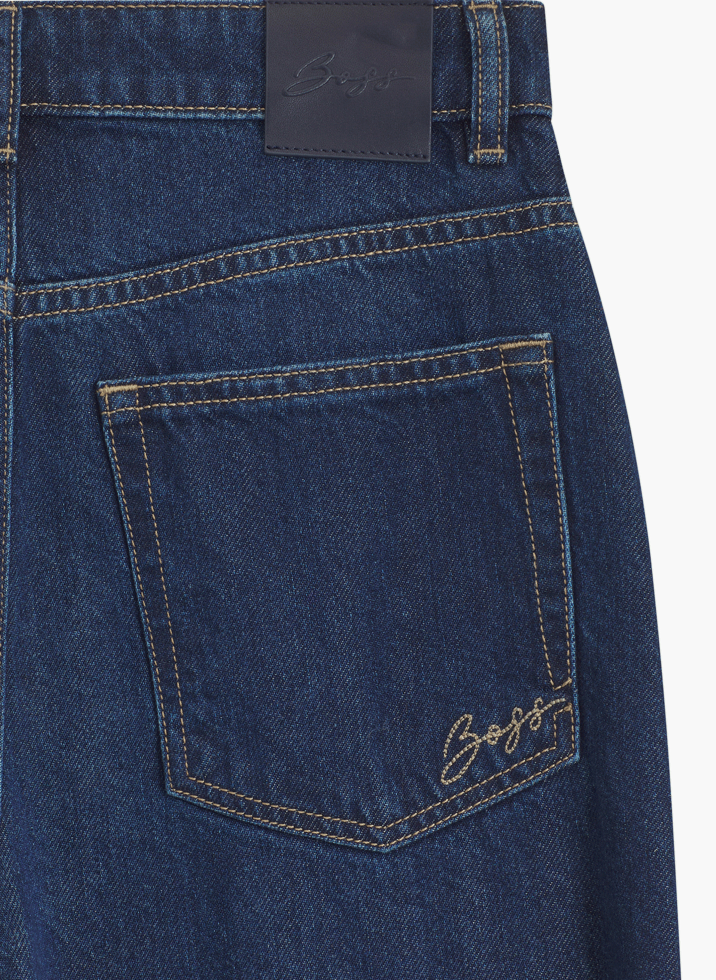 Jean droit en coton mélangé BOSS Bleu