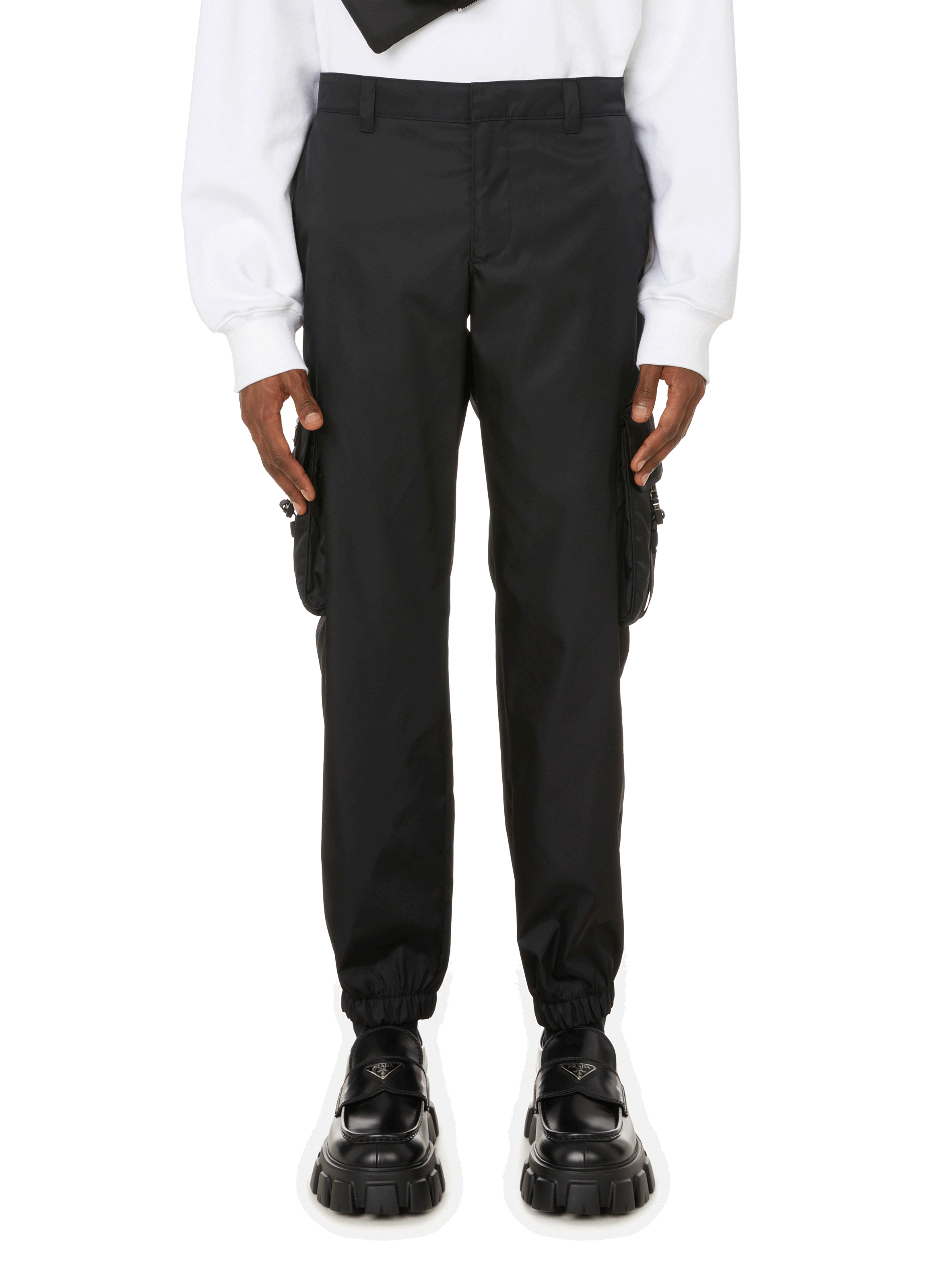 PRADA Pantalon cargo en nylon Noir