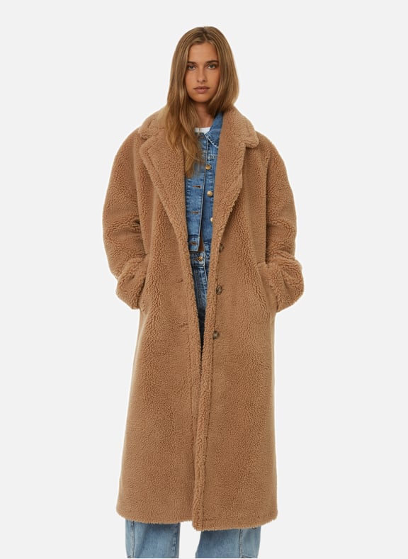 Manteau effet discount mouton noir