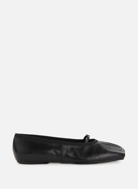 حذاء باليرينا من الجلد باللون الأسود من جيفنشي 