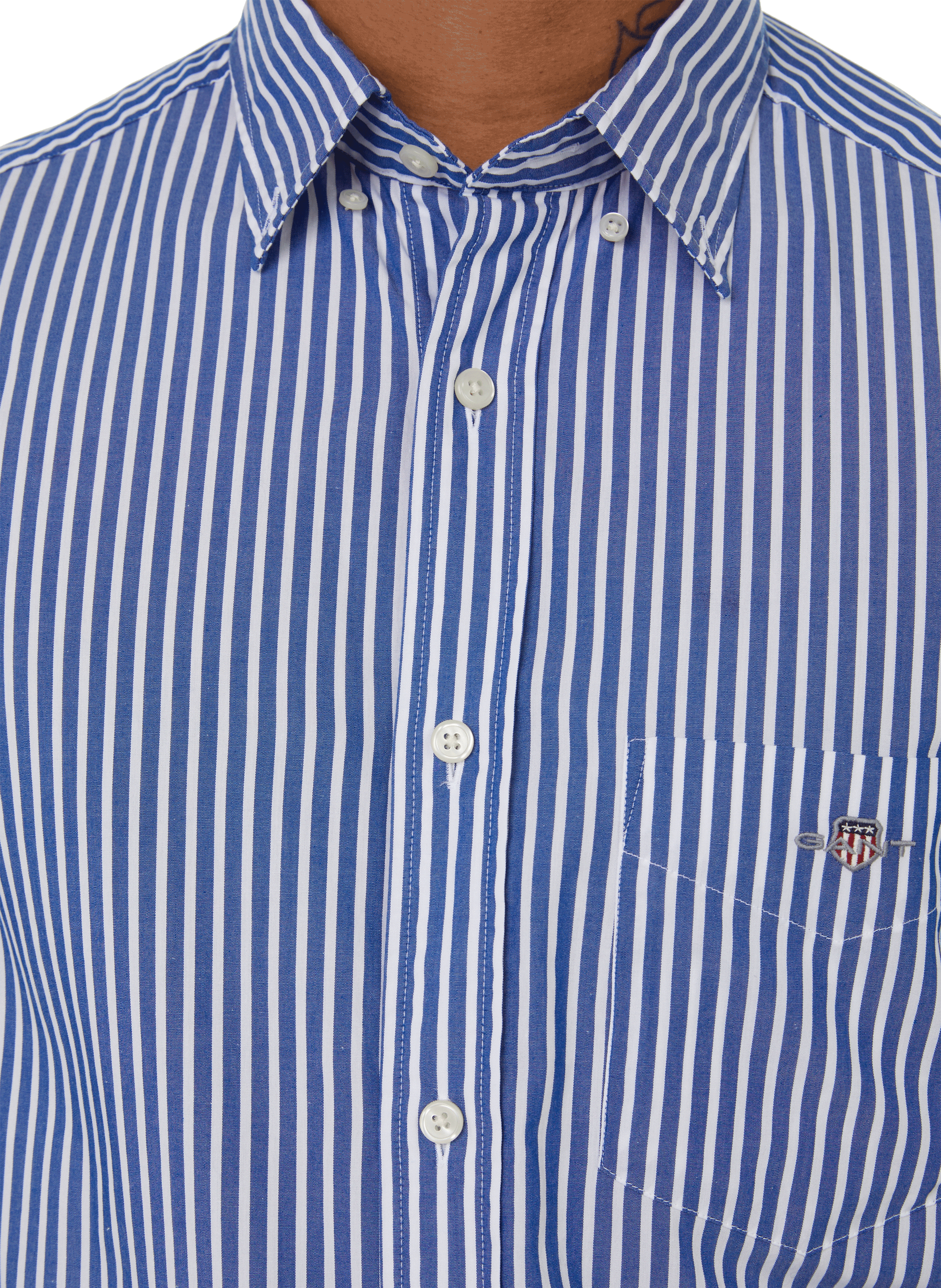 Striped cotton shirt GANT Blue