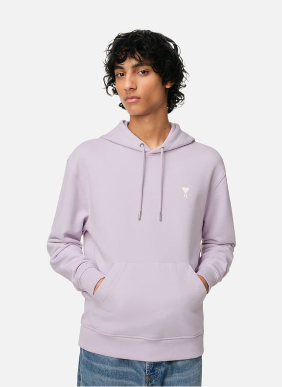 Hoodie ami de coeur ecru Violet by AMI PARIS AMI PARIS Hoodie ami de coeur ecru Violet