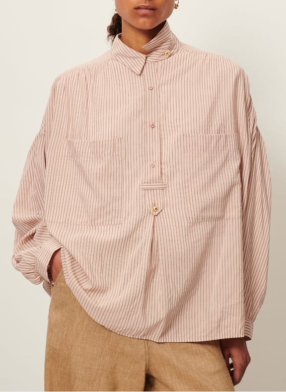 Chemise col rond claude Bleu by SESSUN SESSUN Chemise col rond claude Bleu