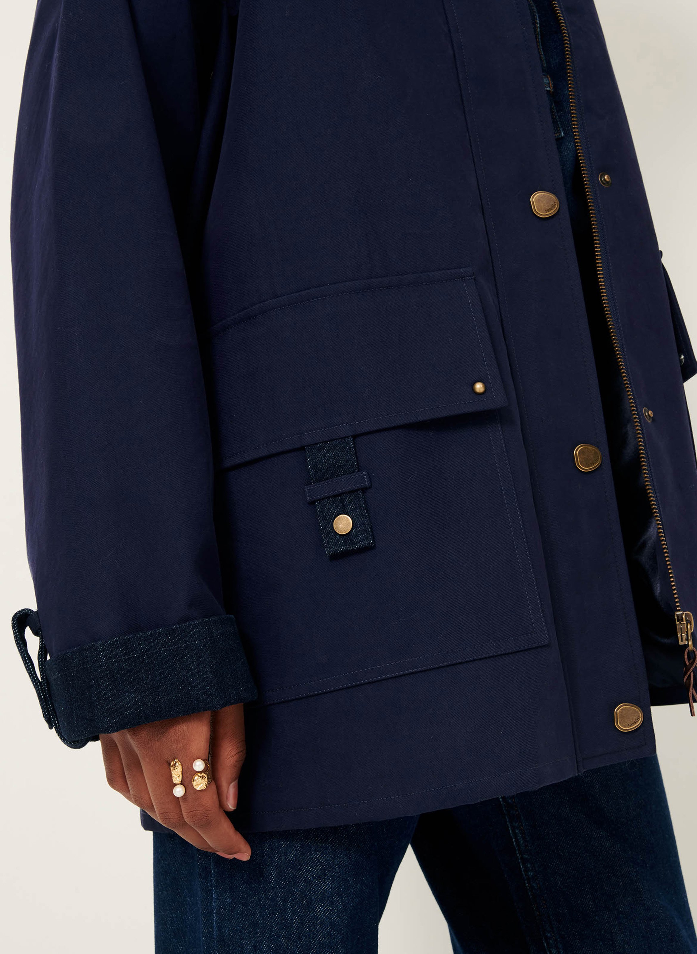 Veste oversize en coton mélangé hugues SESSUN Bleu