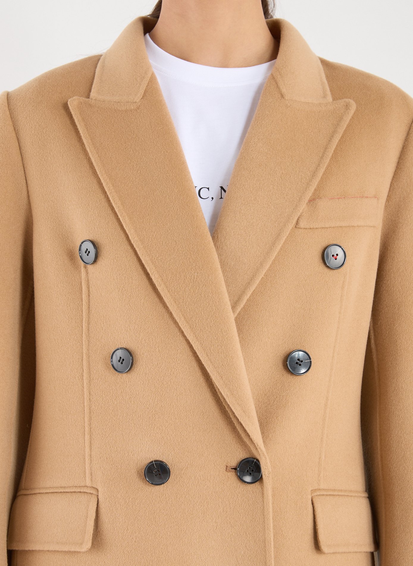 Long wool and cashmere coat VICTORIA BECKHAM Brown