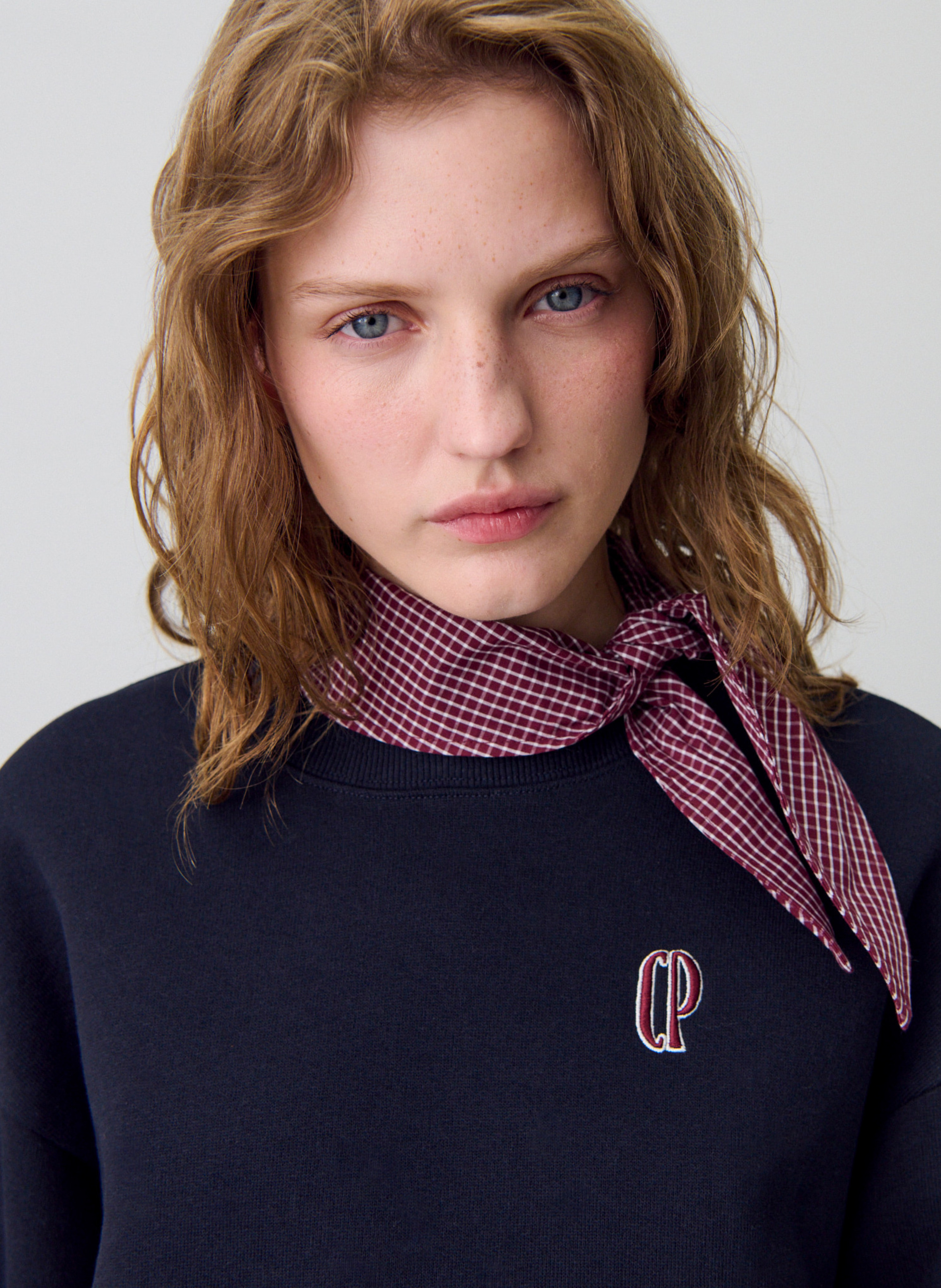 Sweat col rond en coton mélangé CLAUDIE PIERLOT Bleu