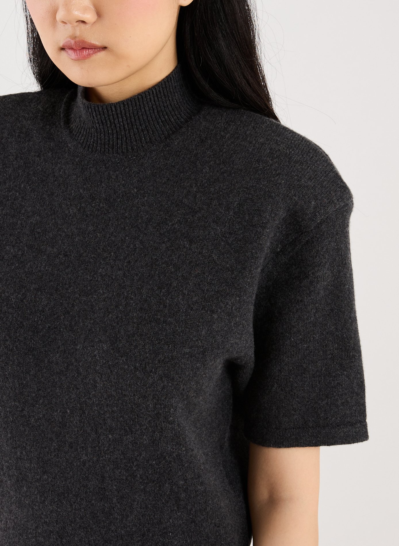 Robe midi en laine et cachemire Gris