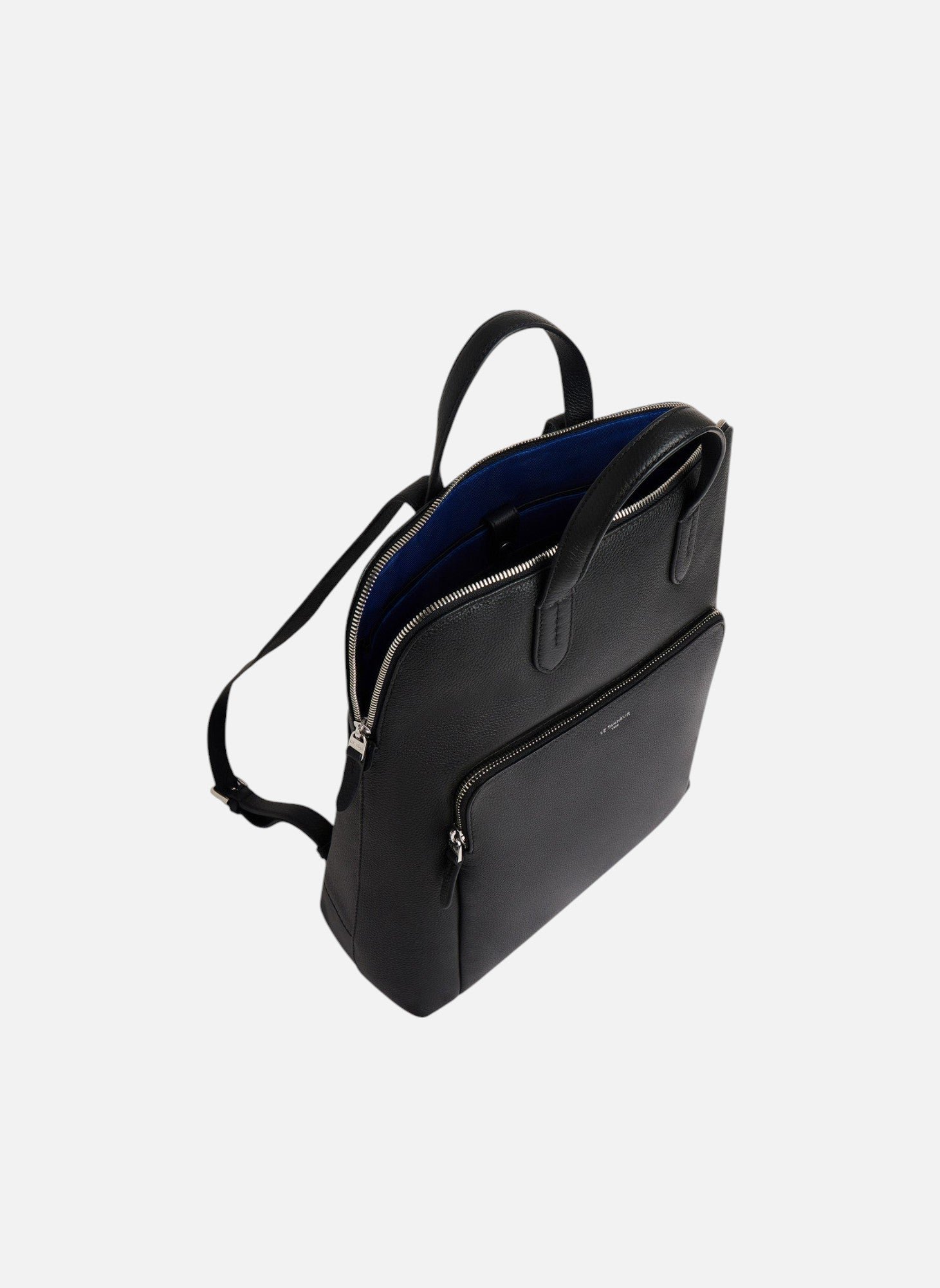 Sac à dos zippé business sophie en cuir grainé LE TANNEUR Noir