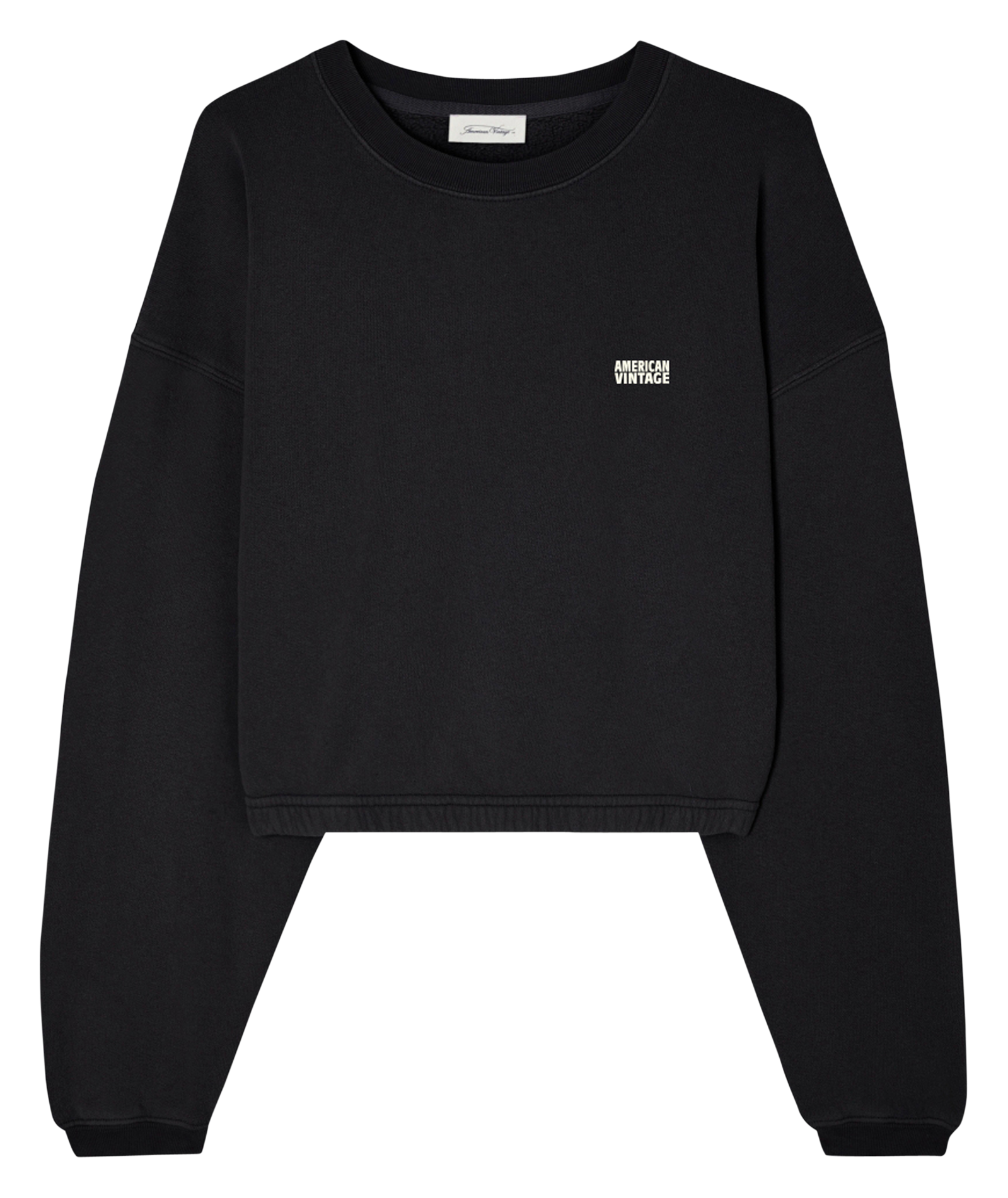 Sweat court col rond en coton mélangé izubird  Reglisse vintage