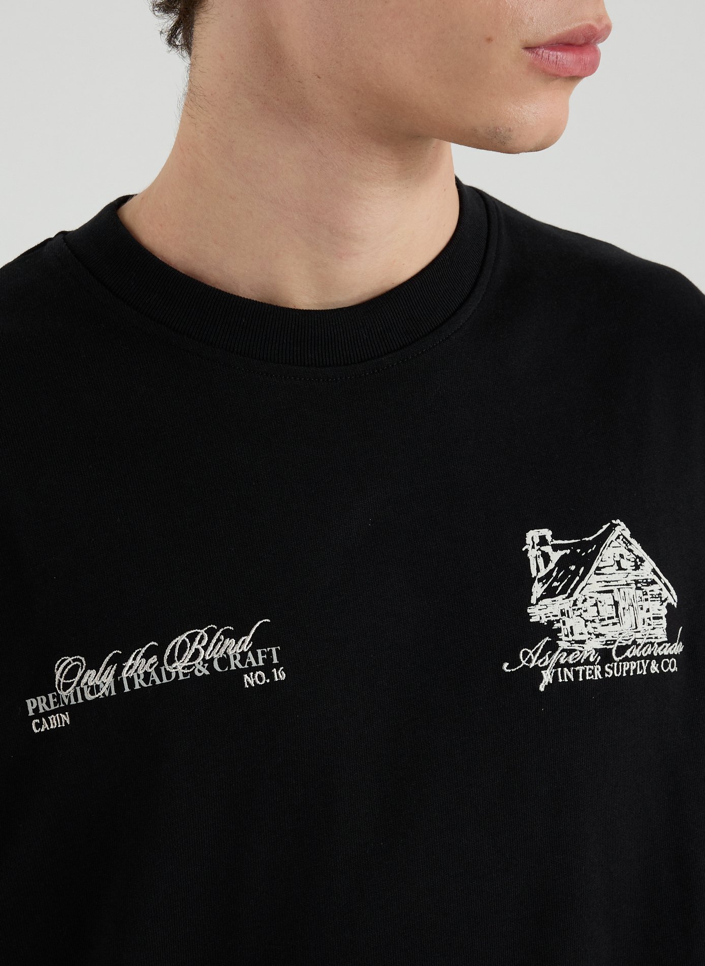 Biker-style cotton t-shirt ONLY THE BLIND Black