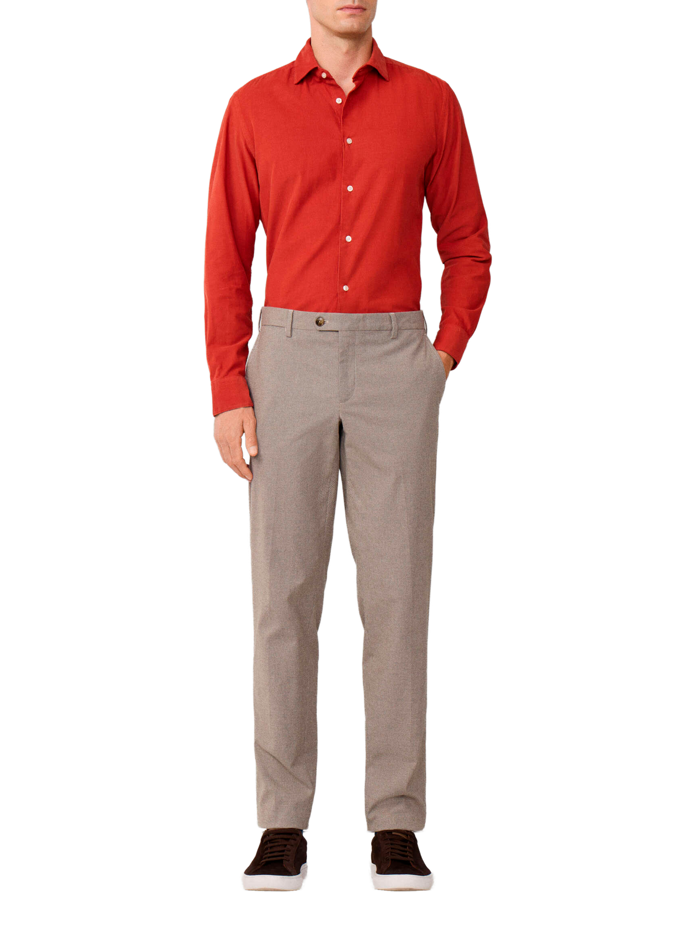 Pantalon Prince de Galles coupe droite FACONNABLE Beige