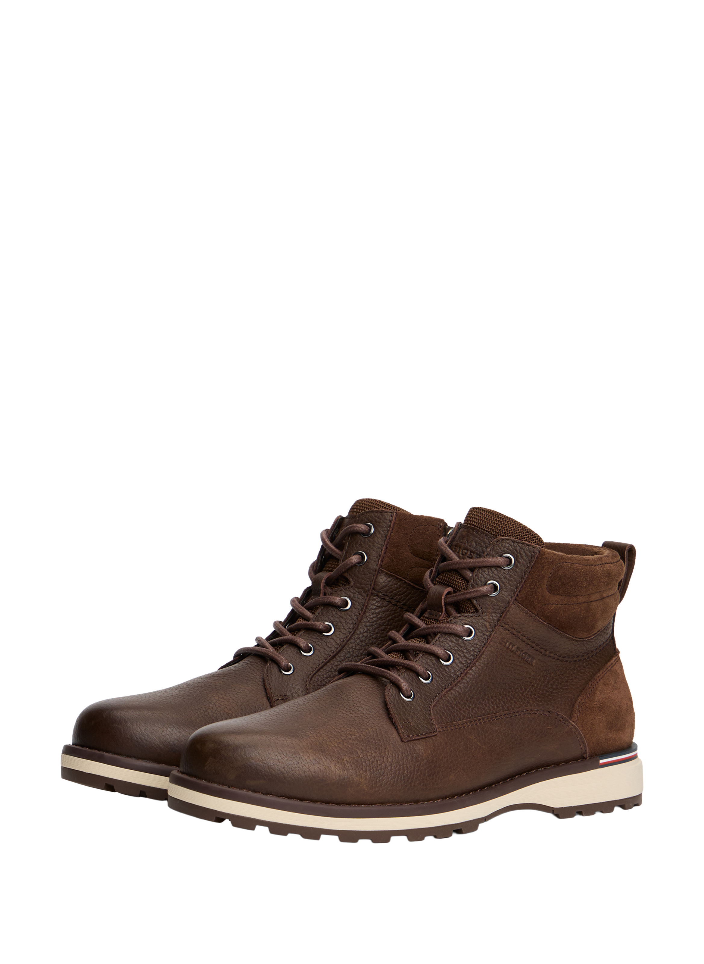 Bottes en cuir à lacets TOMMY HILFIGER Marron