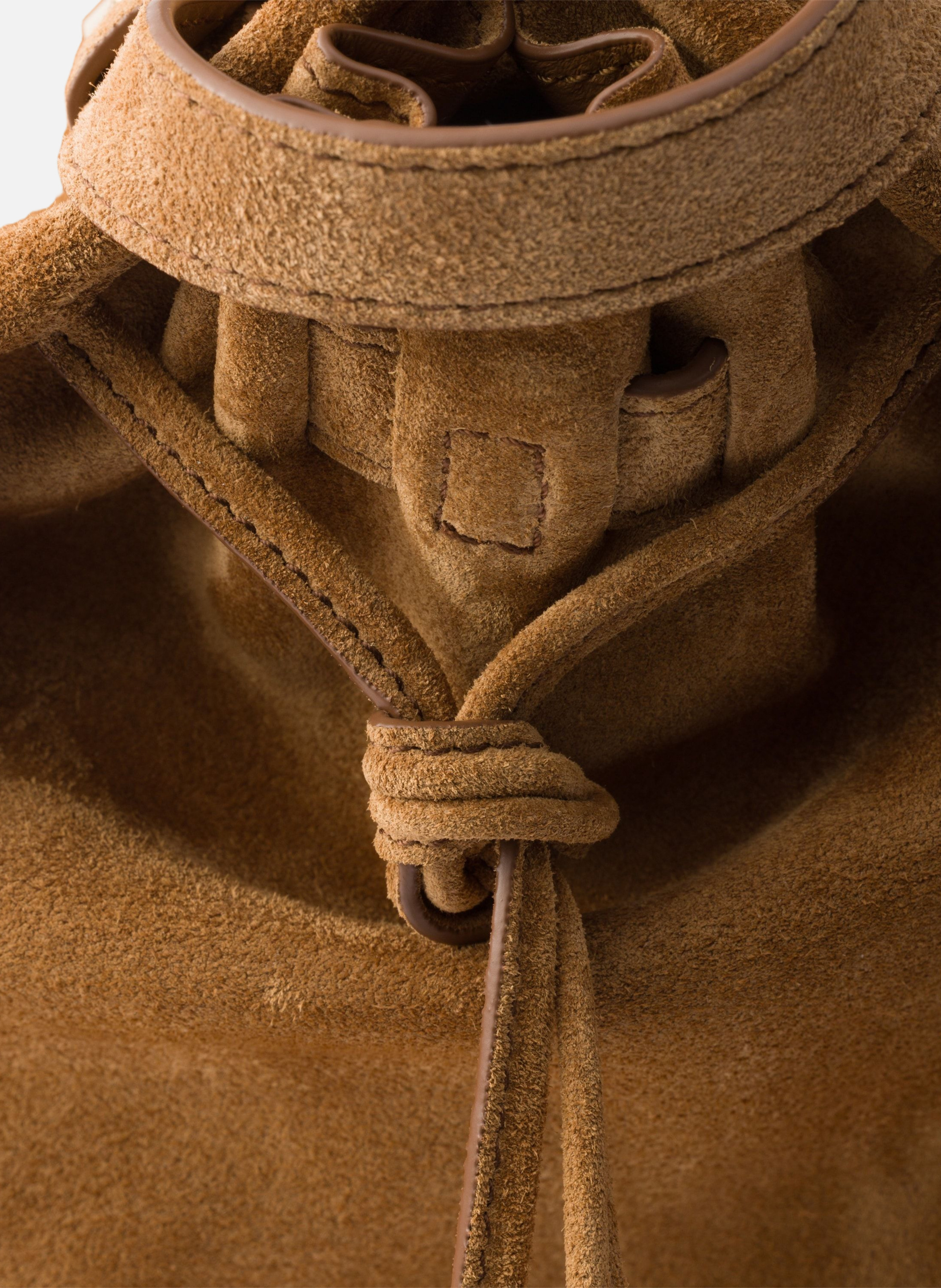 Grand sac à main prada bonnie en veau velours PRADA Marron