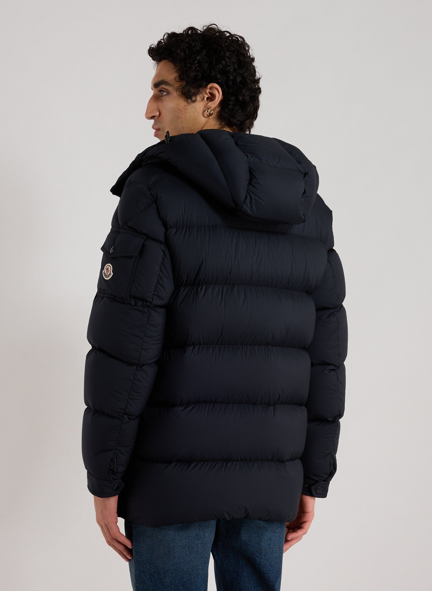 Quilted hooded parka MONCLER Blue