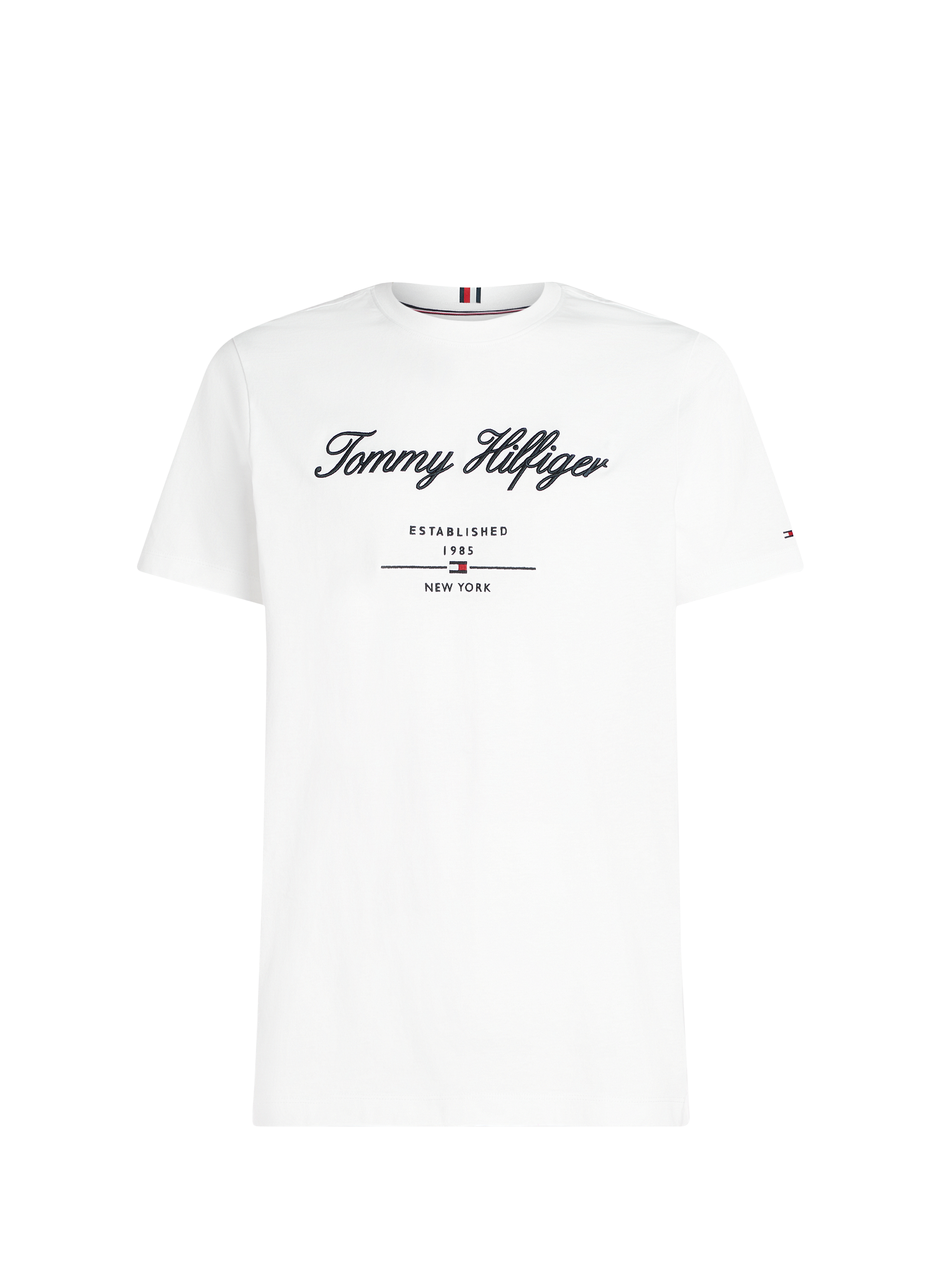 Short-sleeve t-shirt with embroidered logo TOMMY HILFIGER White