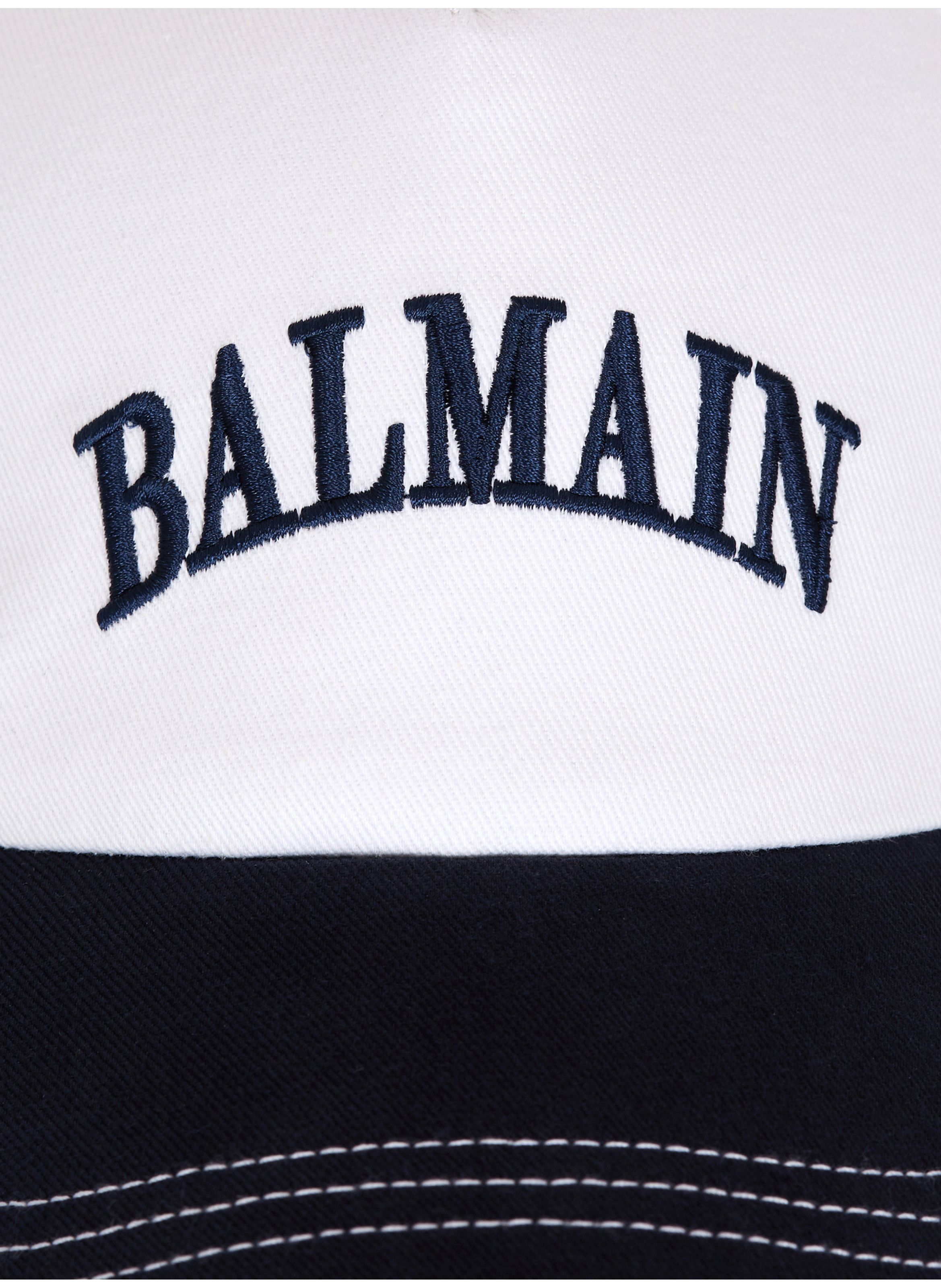 Casquette bicolore en coton BALMAIN Bleu
