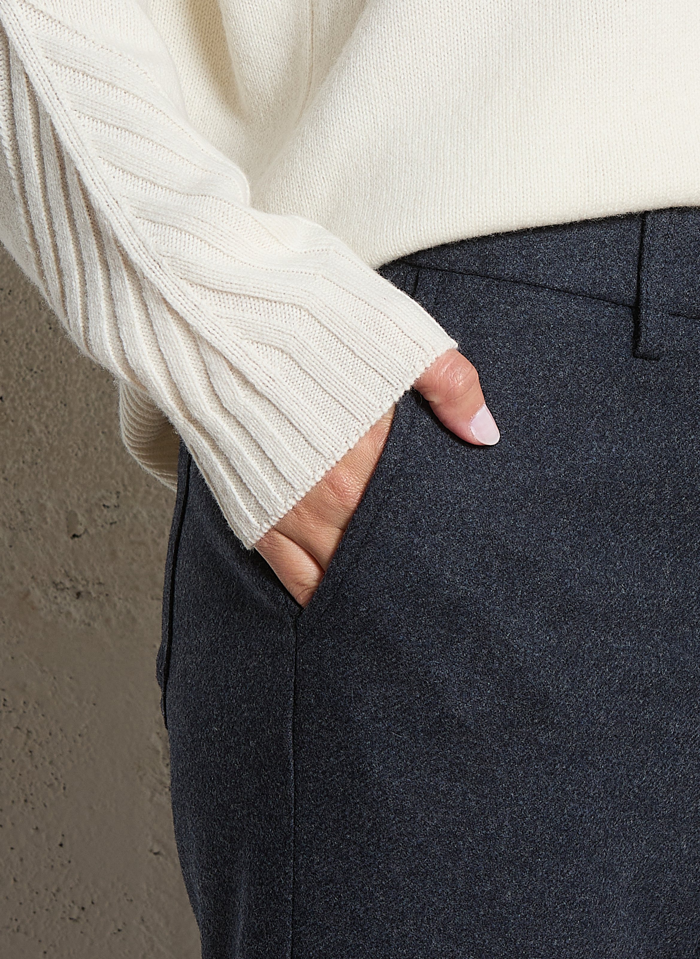 Pantalon droit en laine mélangée melina MAISON 123 Gris