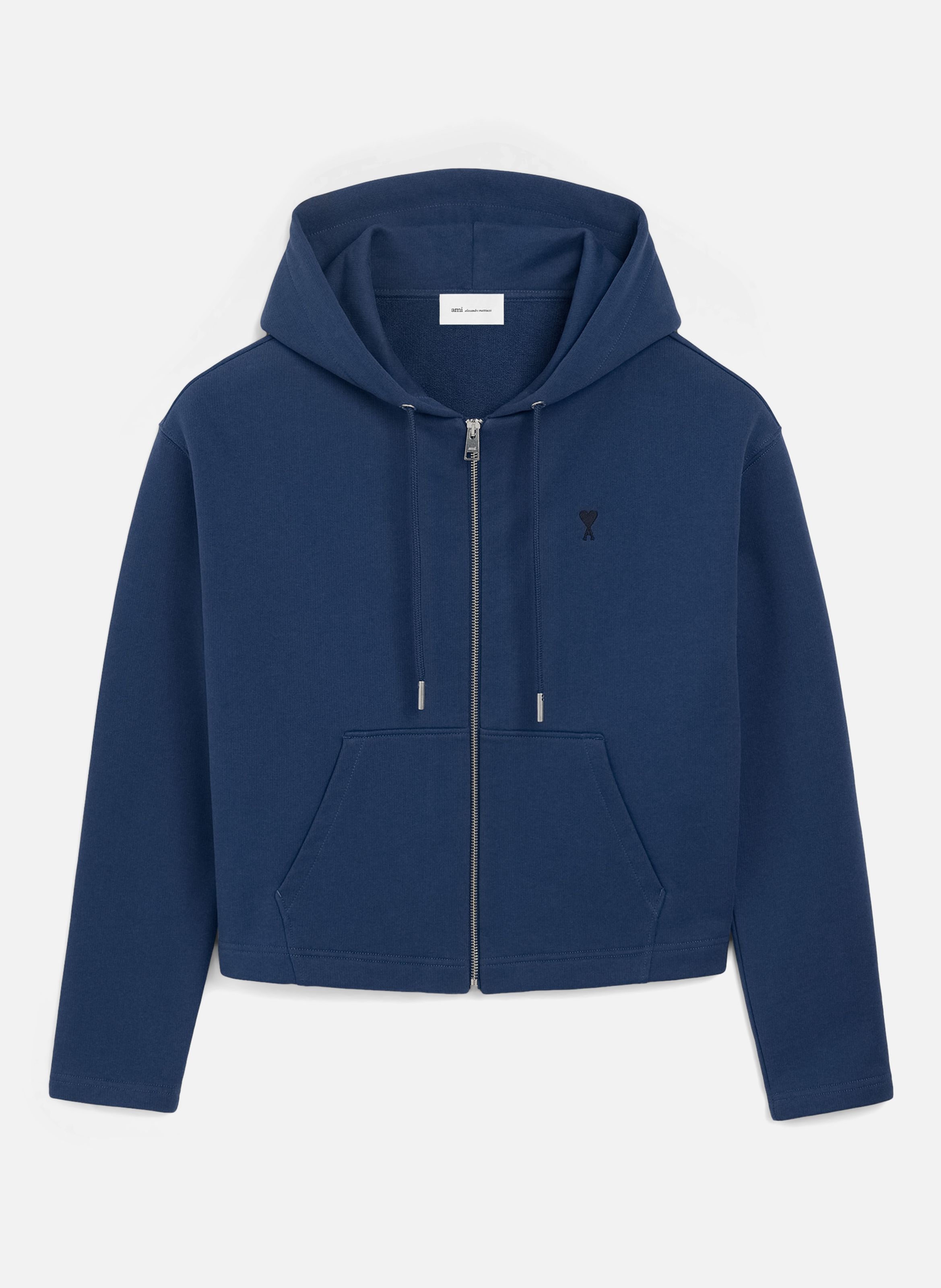 Hoodie zippé ami de coeur en coton AMI PARIS Bleu