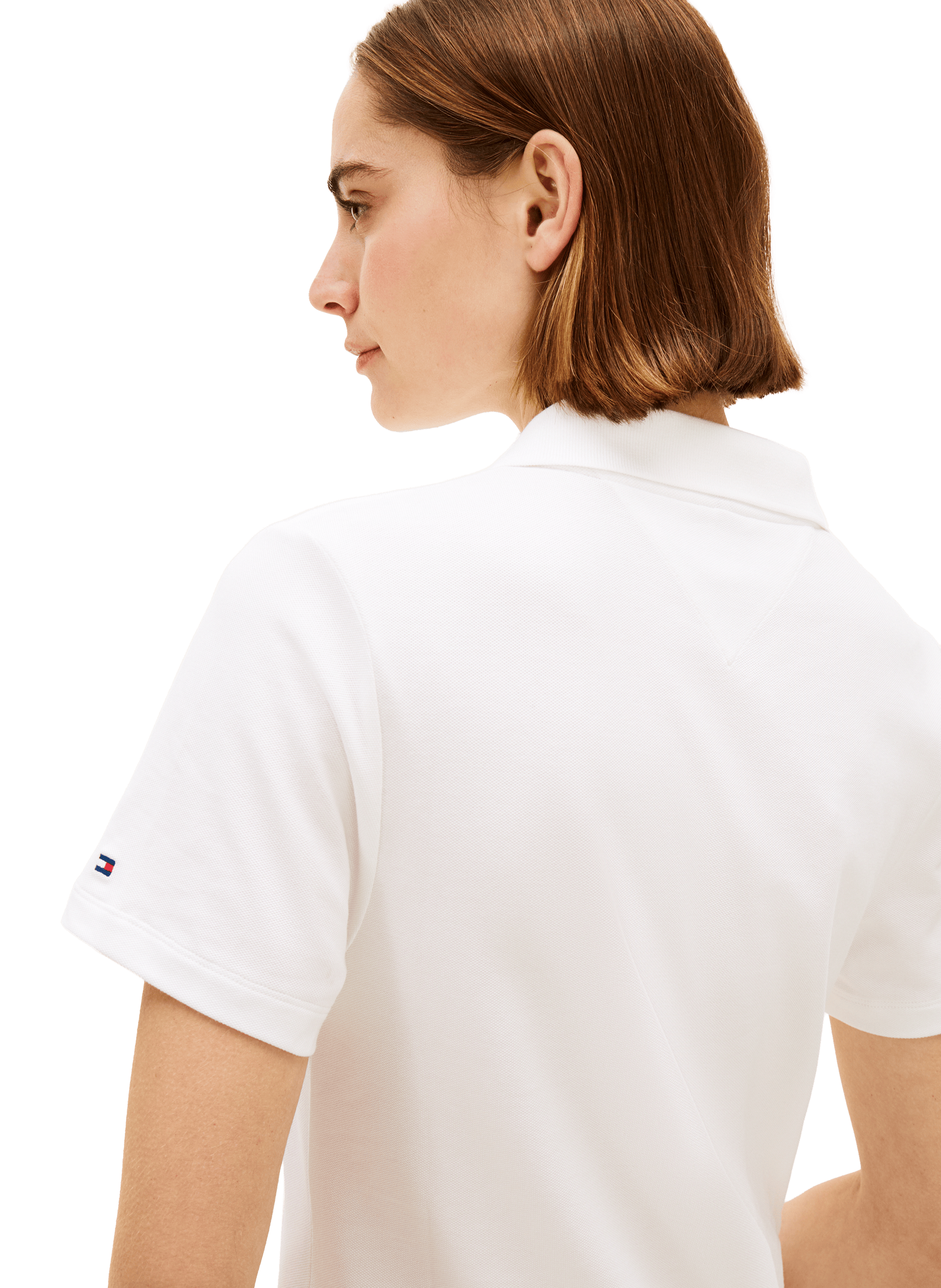 Short polo dress in blended cotton TOMMY HILFIGER White