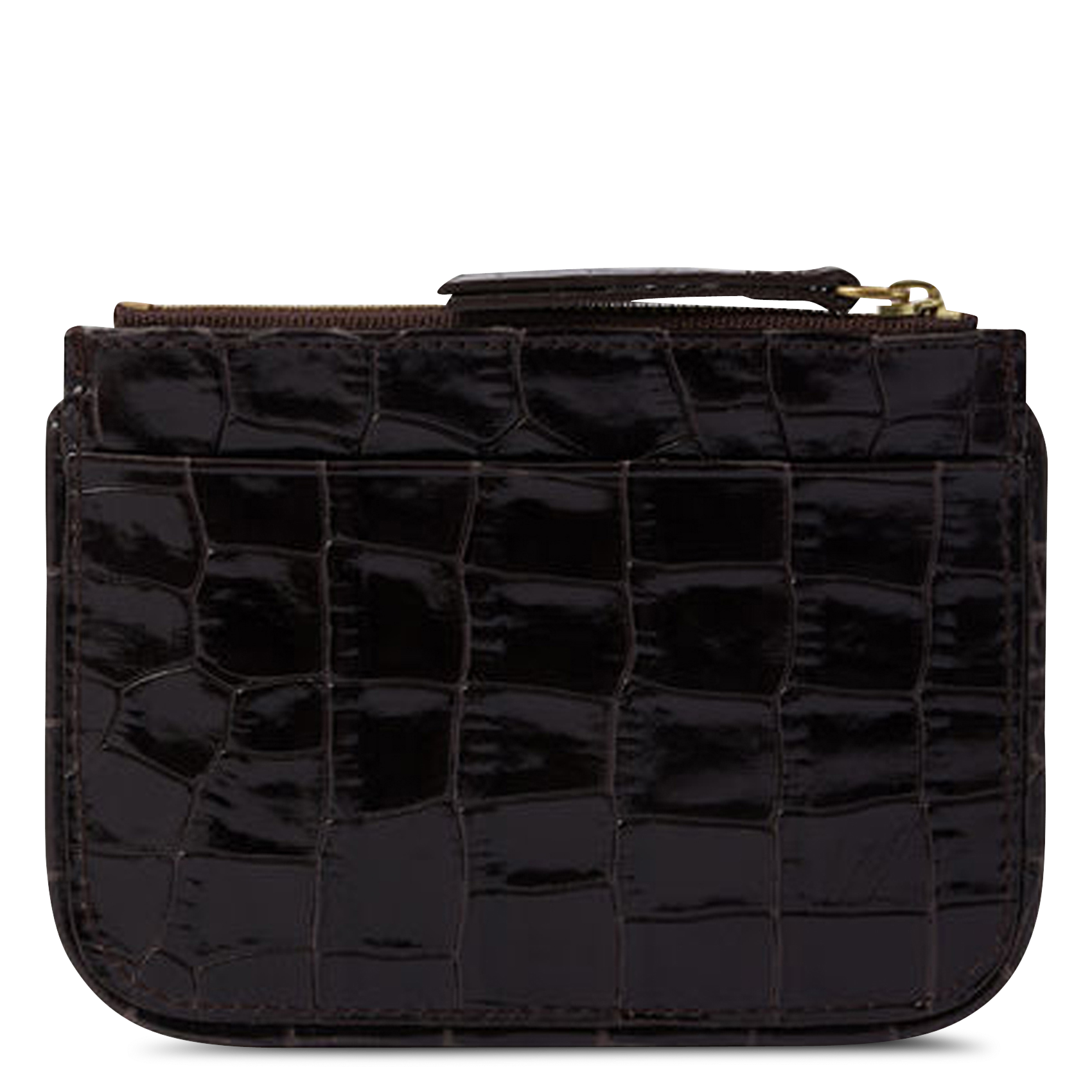 Porte-monnaie en cuir embossé croco arsene SOEUR Marron