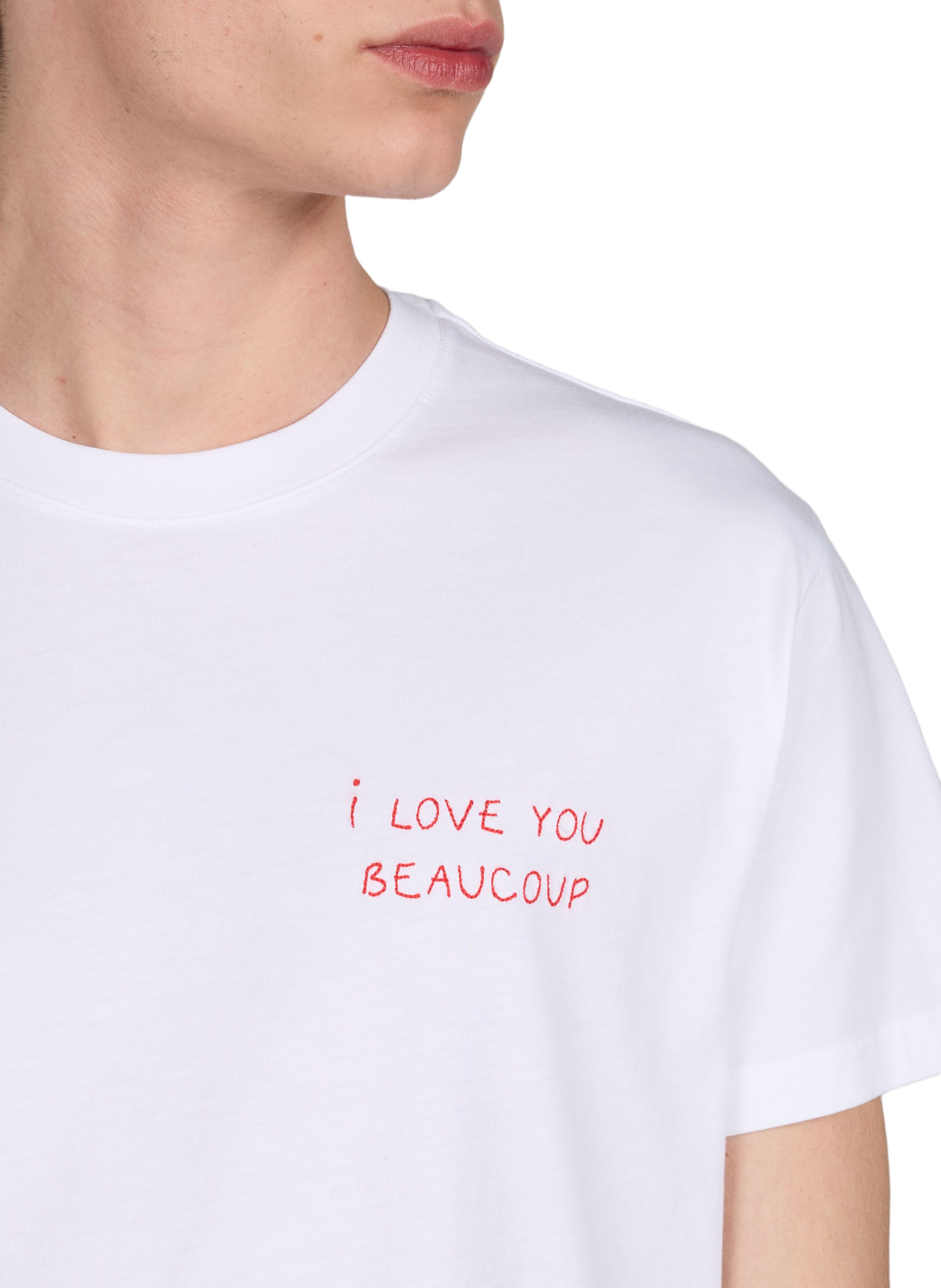 T-shirt Popincourt brodé en coton biologique MAISON LABICHE Blanc