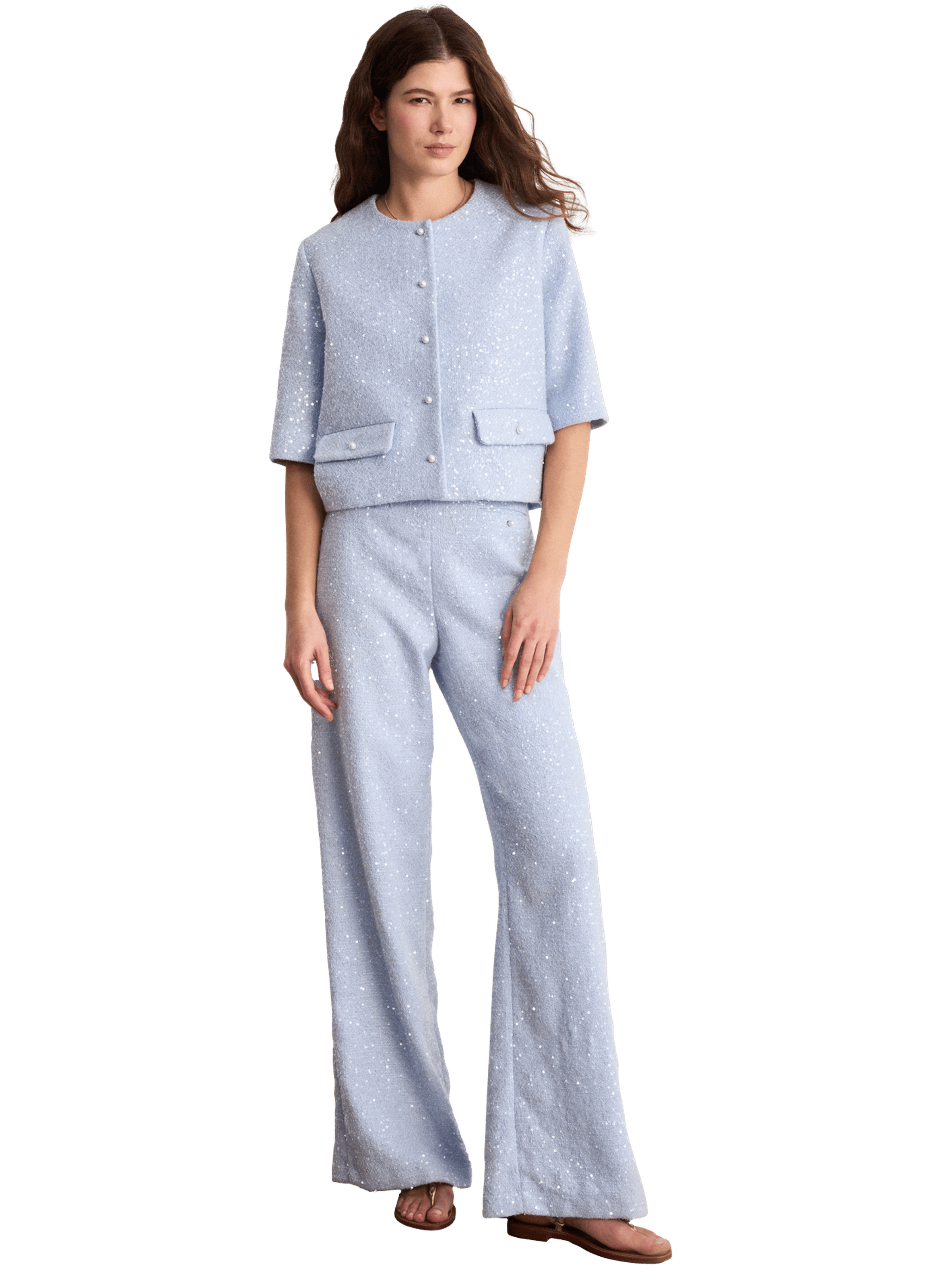 Pantalon large à sequins - bea PABLO Bleu