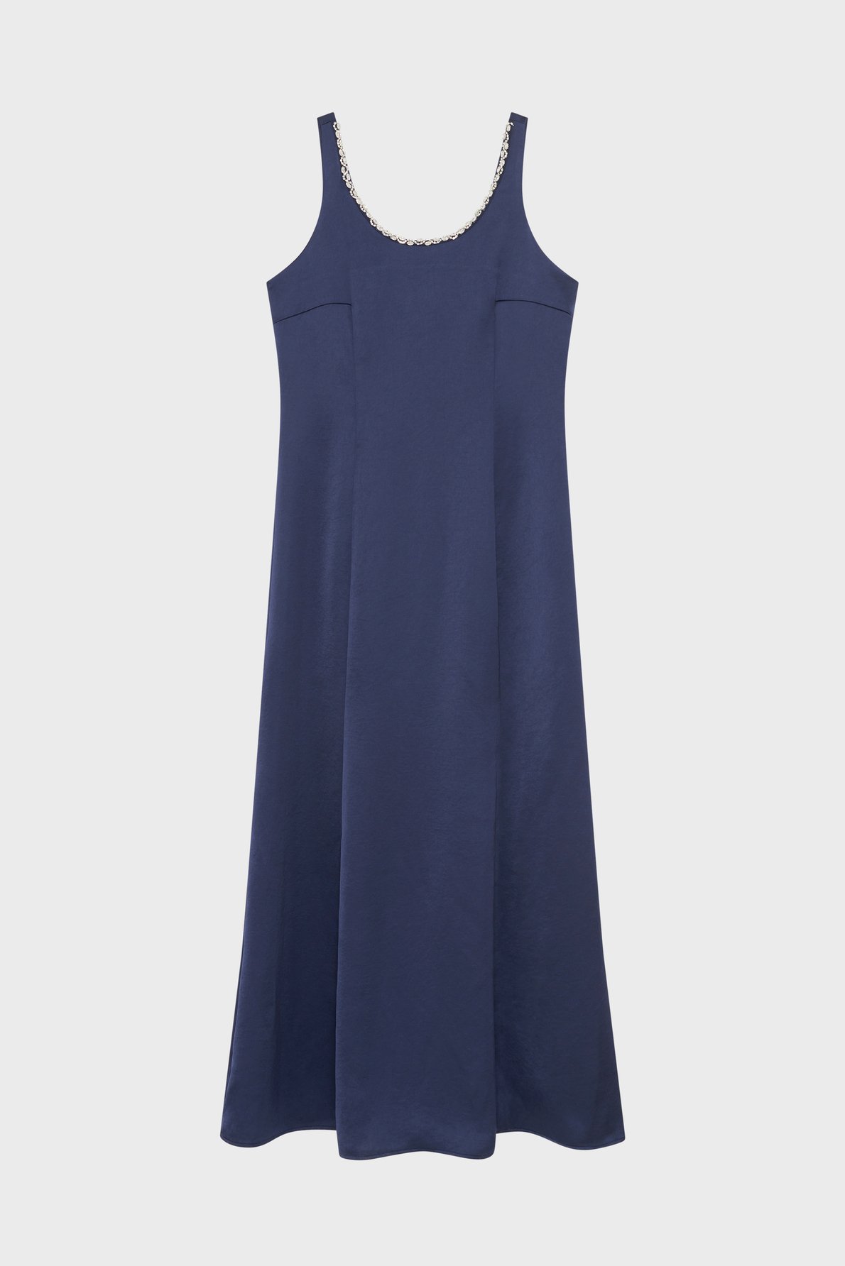 Robe longue à fines bretelles - anne PABLO Bleu