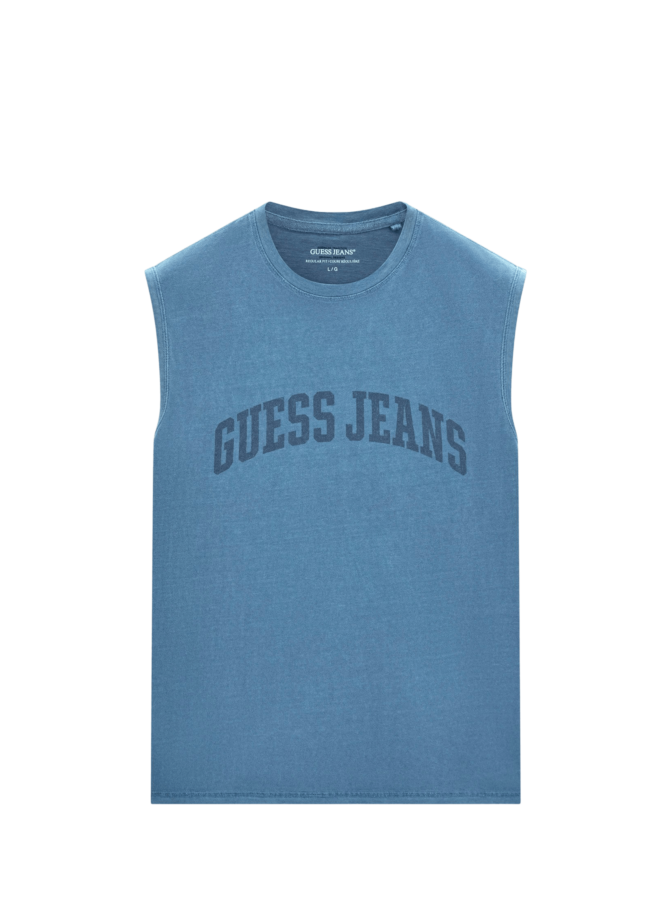 Cotton logo tank top GUESS Blue