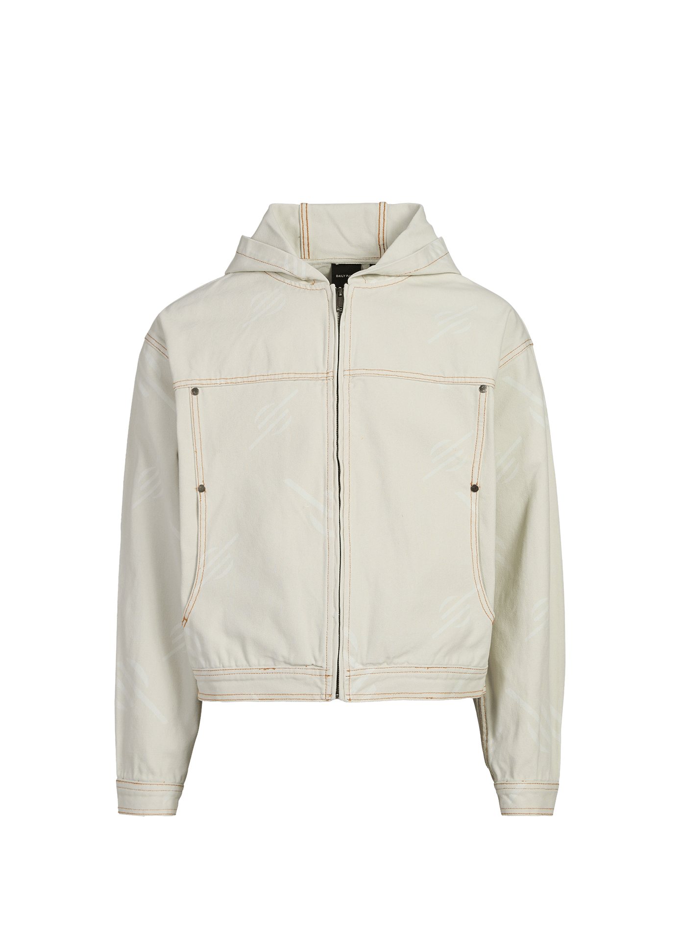 Veste oversize à capuce en coton imprimé DAILY PAPER Blanc