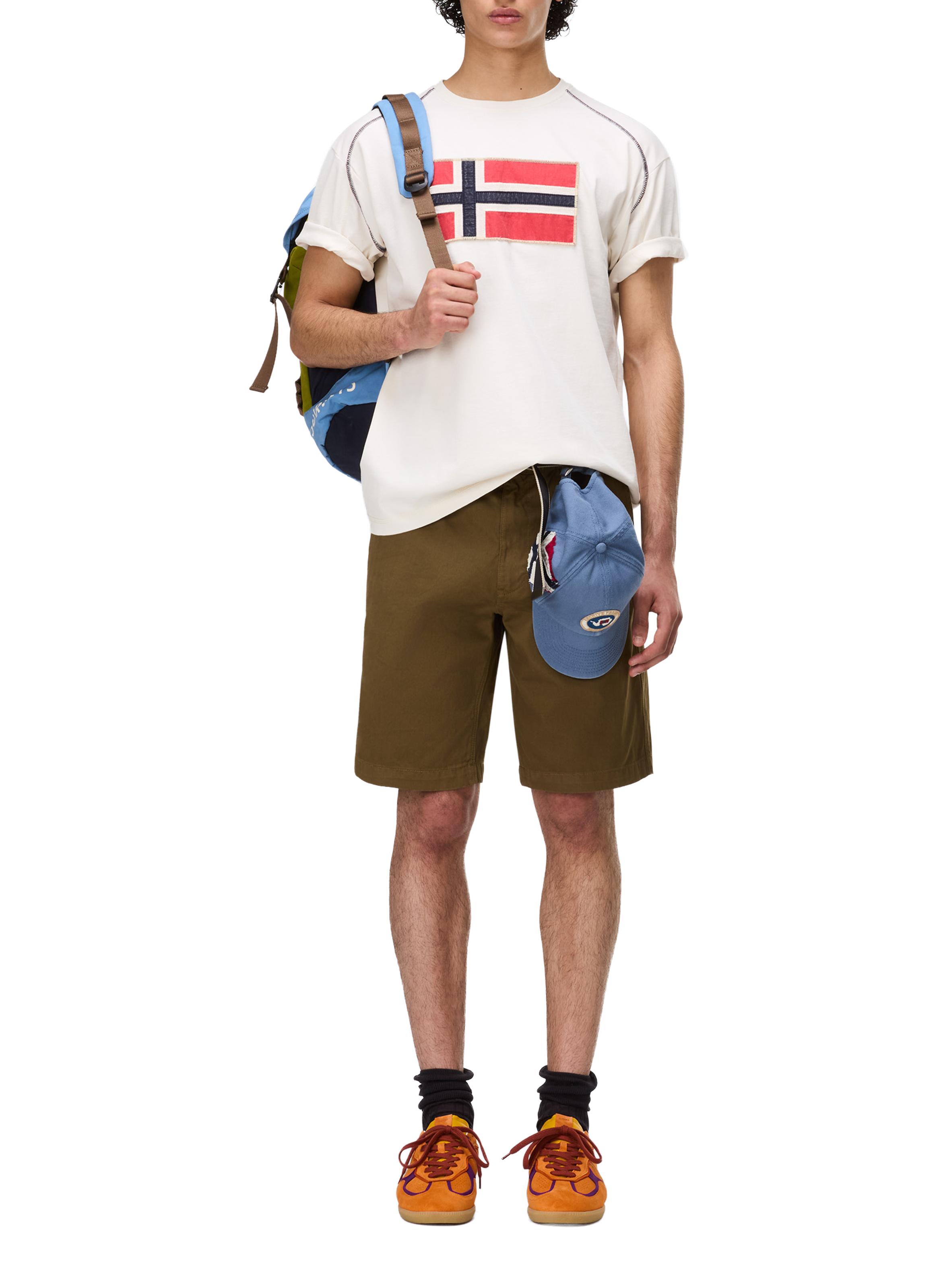 T-shirt droit imprimé Reflect en coton NAPAPIJRI Blanc