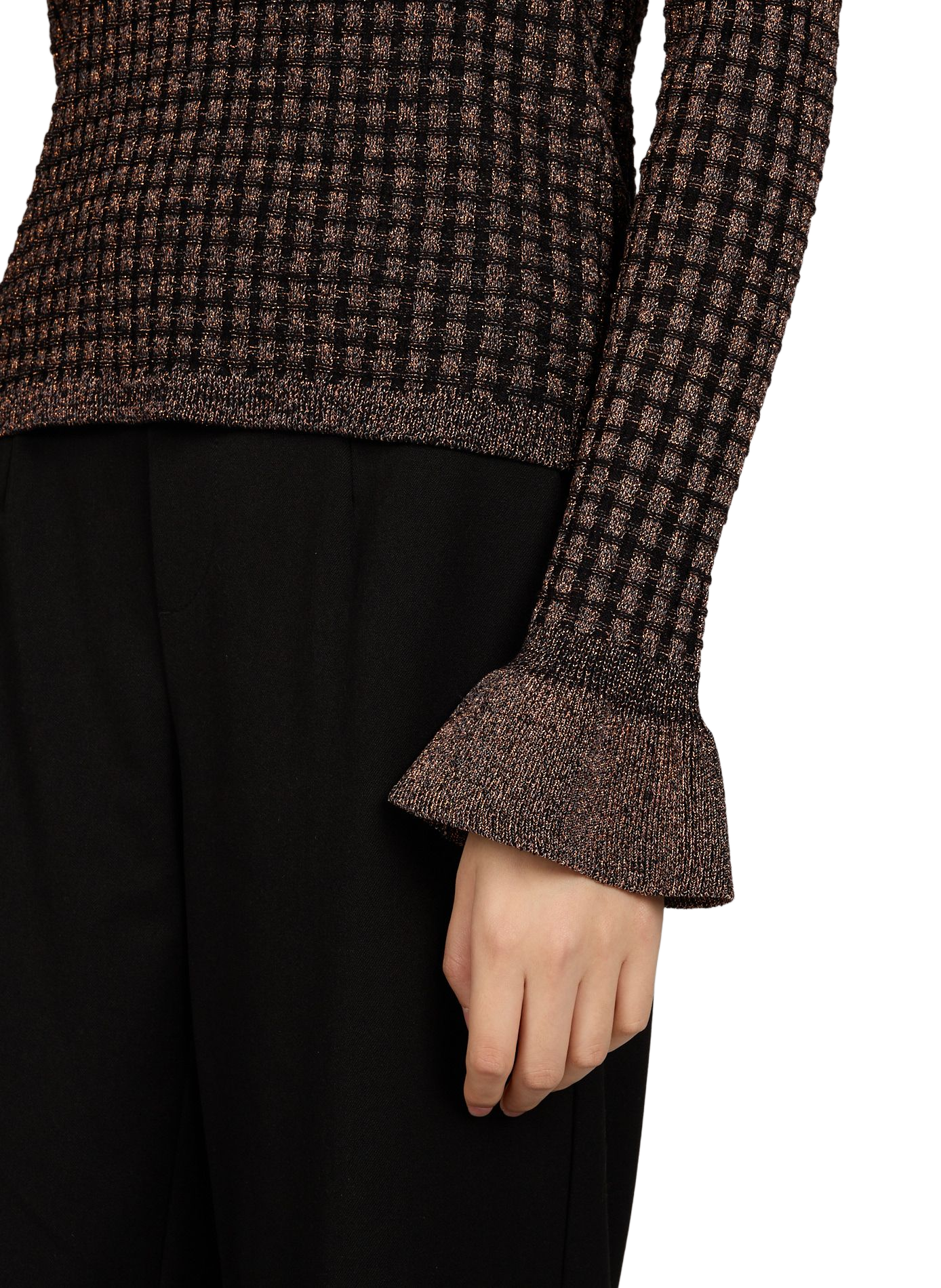 Checked knit sweater OBJECT Black